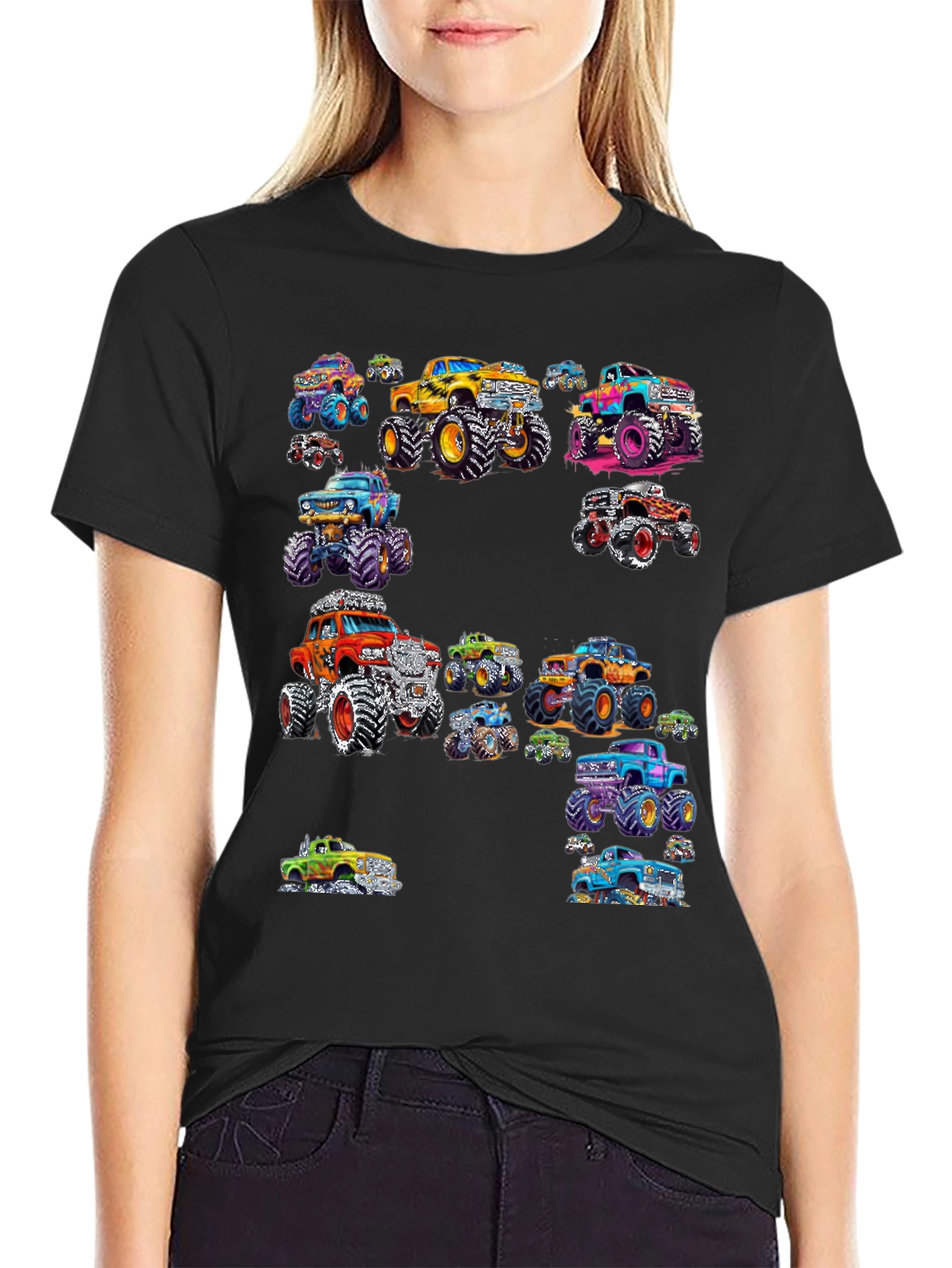 Black Monster Truck Rally Graphic T-Shirt view 2