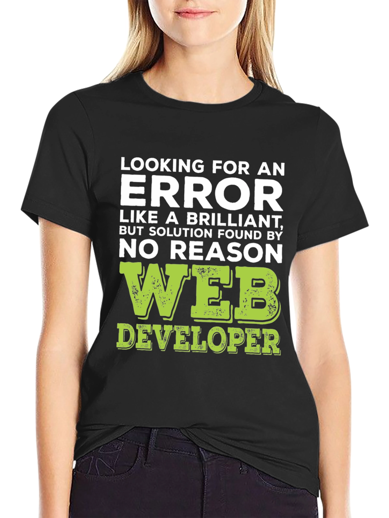 Black Web Developer T-Shirt: Finding Errors Brilliance view 2