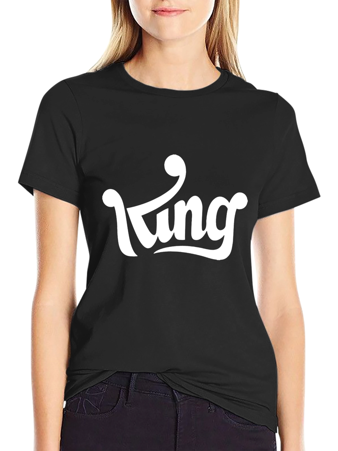 Black King Graphic Print Black T-Shirt view 2