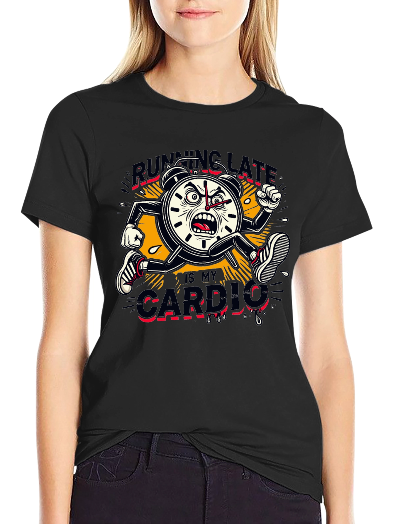 Black Running Late Cardio Graphic Tee view 2