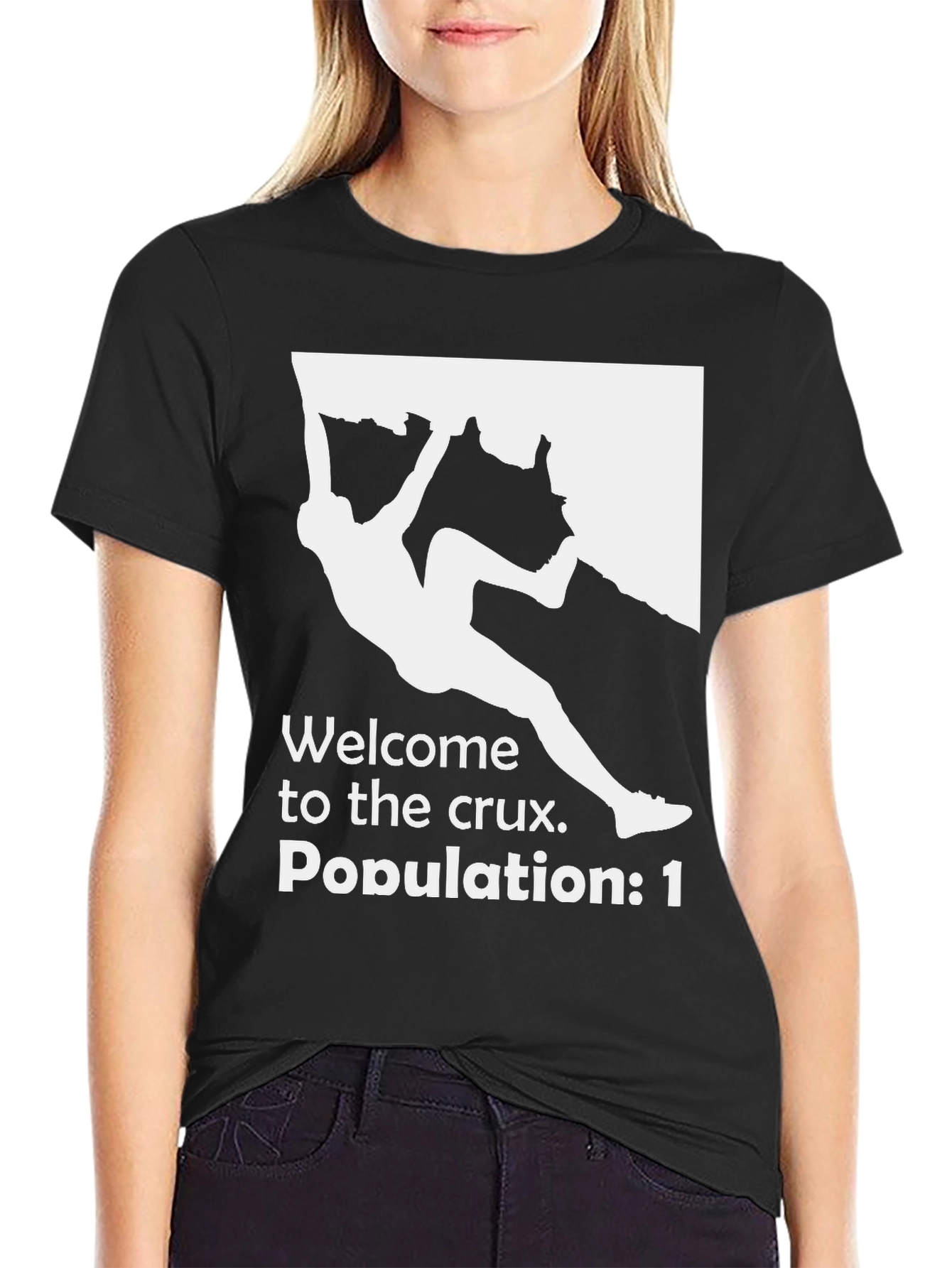 Black Welcome to the Crux Climbing T-Shirt view 2