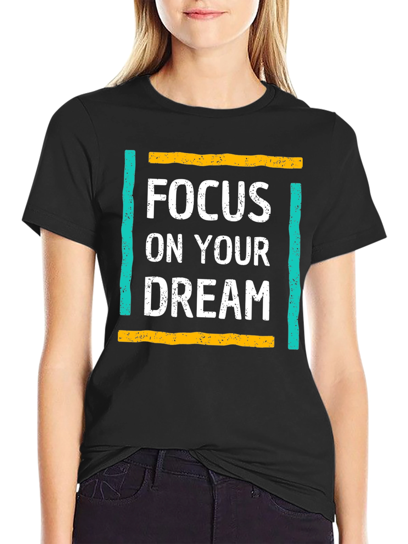 Black Focus On Your Dream T-Shirt view 2