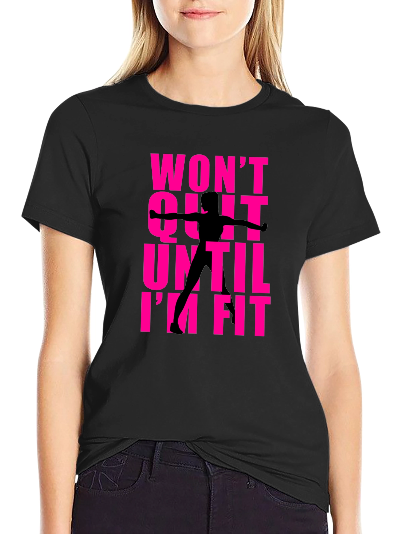 Black Won't Quit Fitness T-Shirt view 2