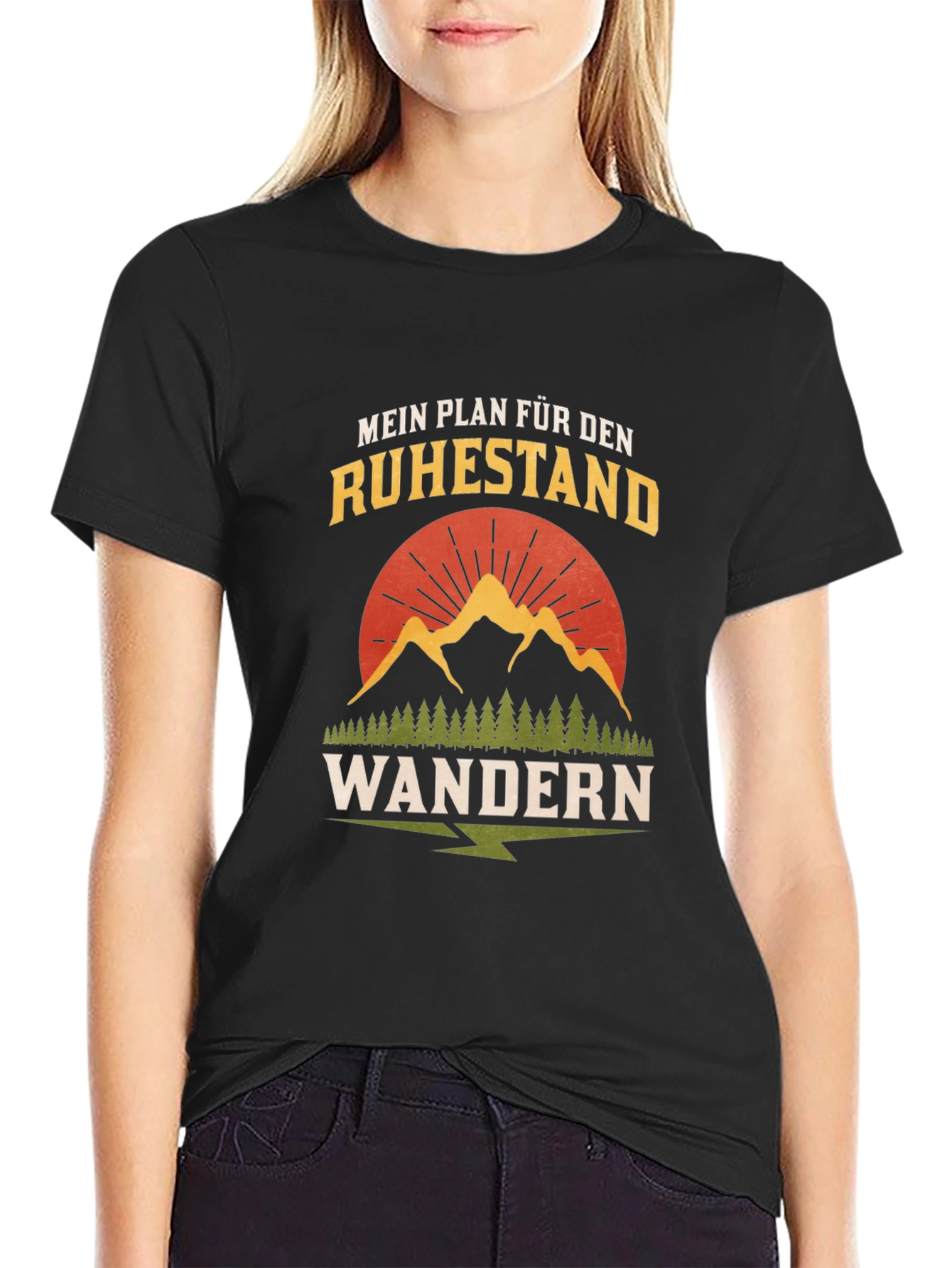Black Retirement Hiking Plan T-Shirt view 2