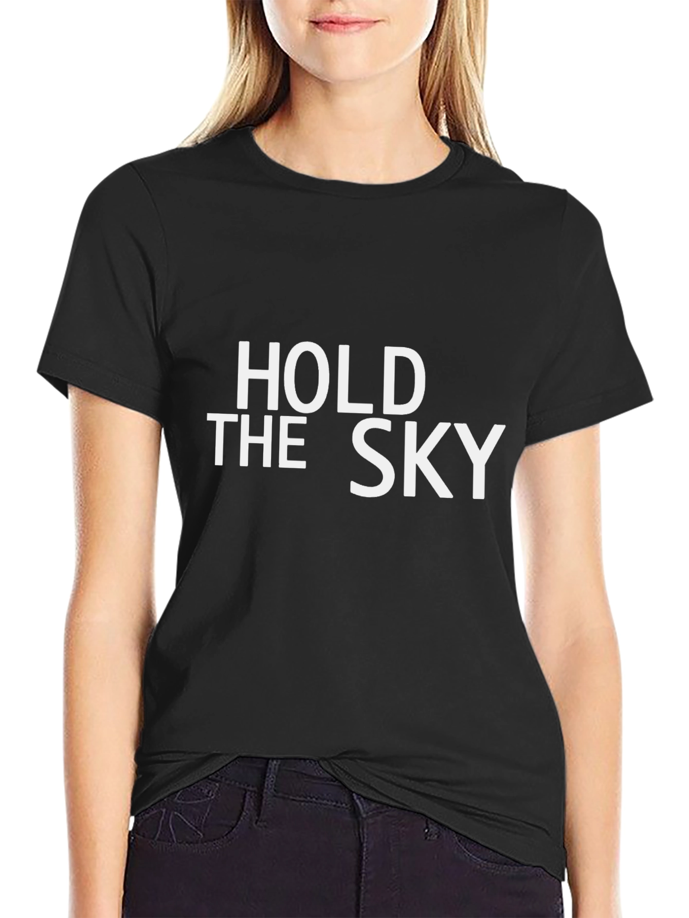 Black Hold the Sky Graphic Tee - Soft Cotton Blend view 2