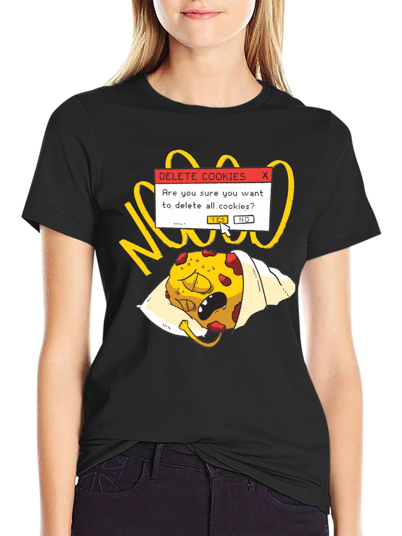 Black Delete Cookies T-Shirt - Funny Geek Tee view 2