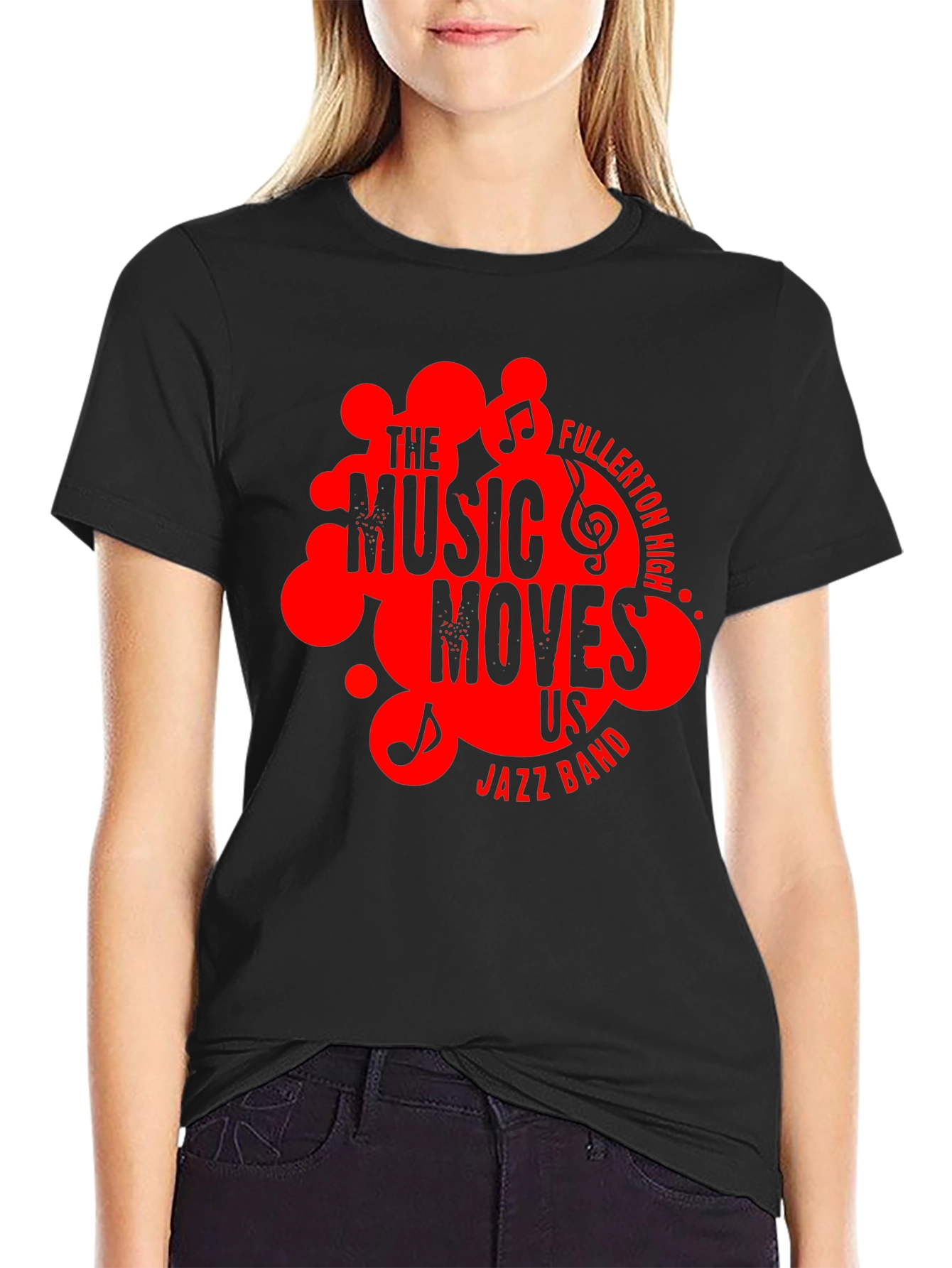 Black The Music Moves Us Jazz Band T-Shirt view 2