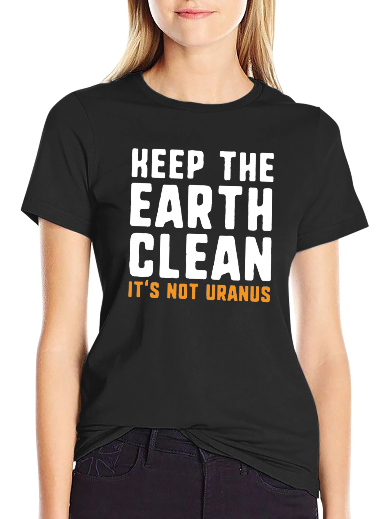 Black Keep The Earth Clean Funny Graphic T-Shirt view 2