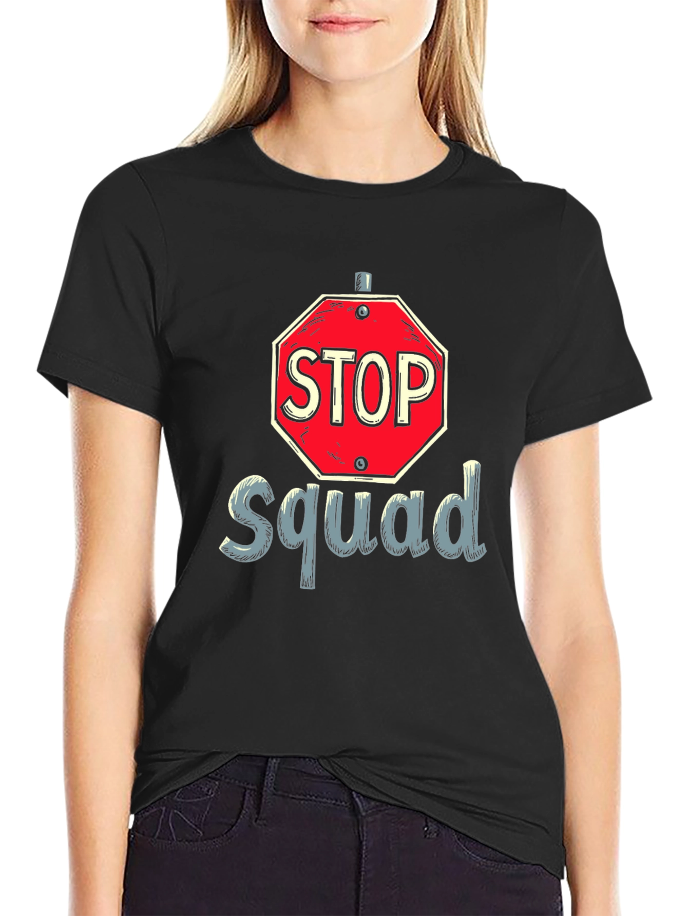 Black Stop Squad Graphic Tee - Men's Black T-Shirt view 2