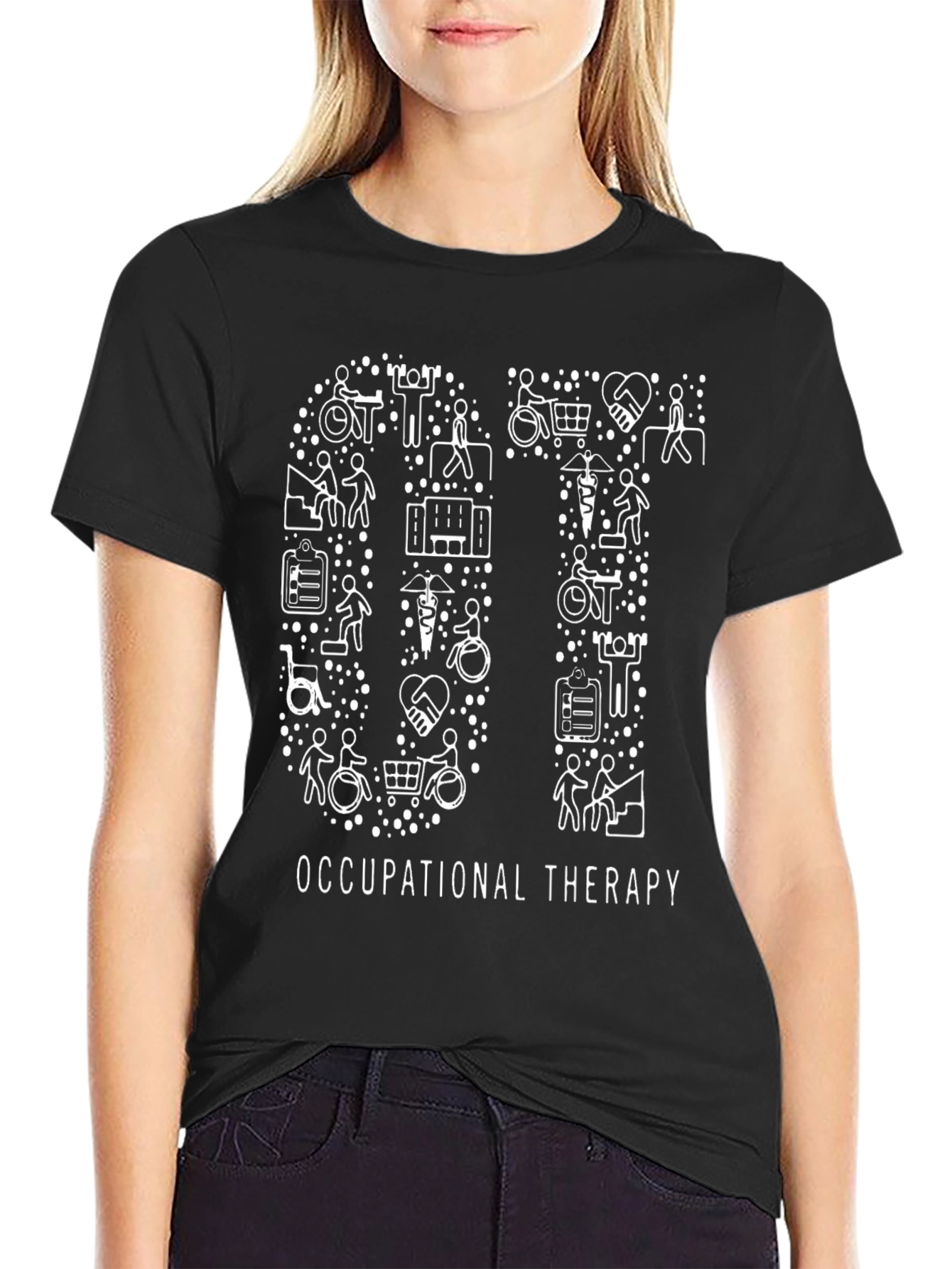 Black Occupational Therapy T-Shirt OT Therapist Tee view 2