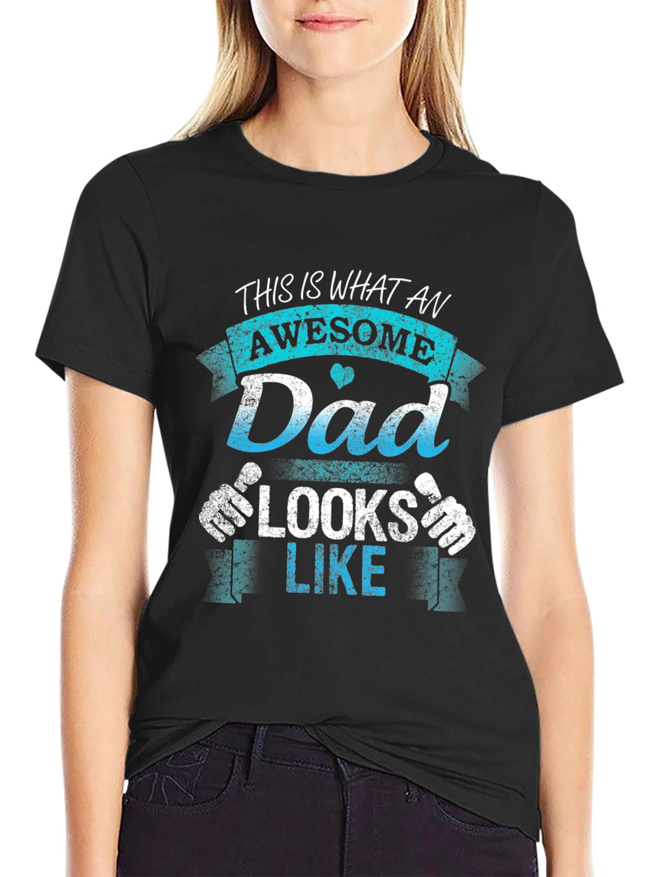 Black Awesome Dad T-Shirt - Father's Day Gift view 2