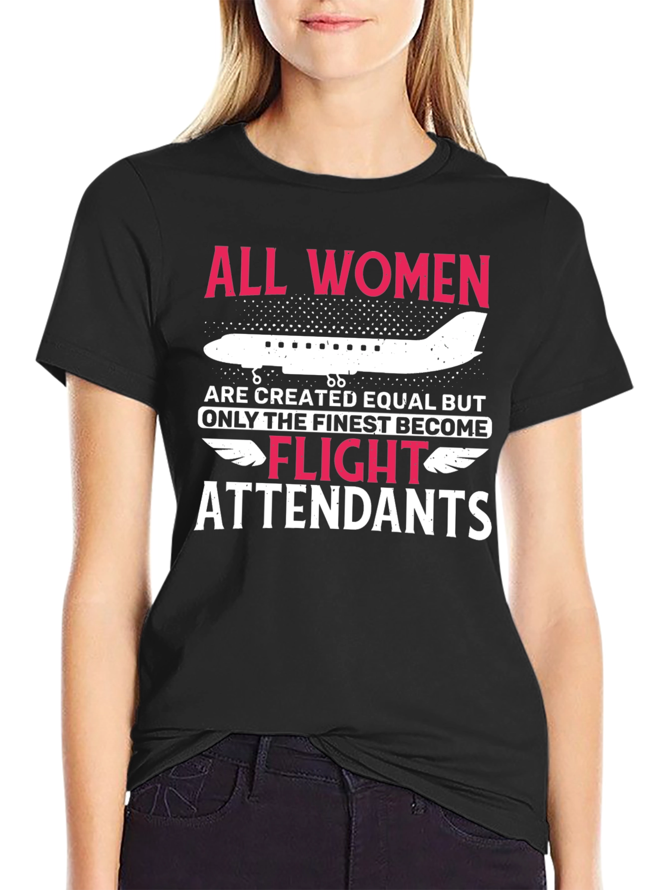 Black Flight Attendant T-Shirt - Finest Women view 2