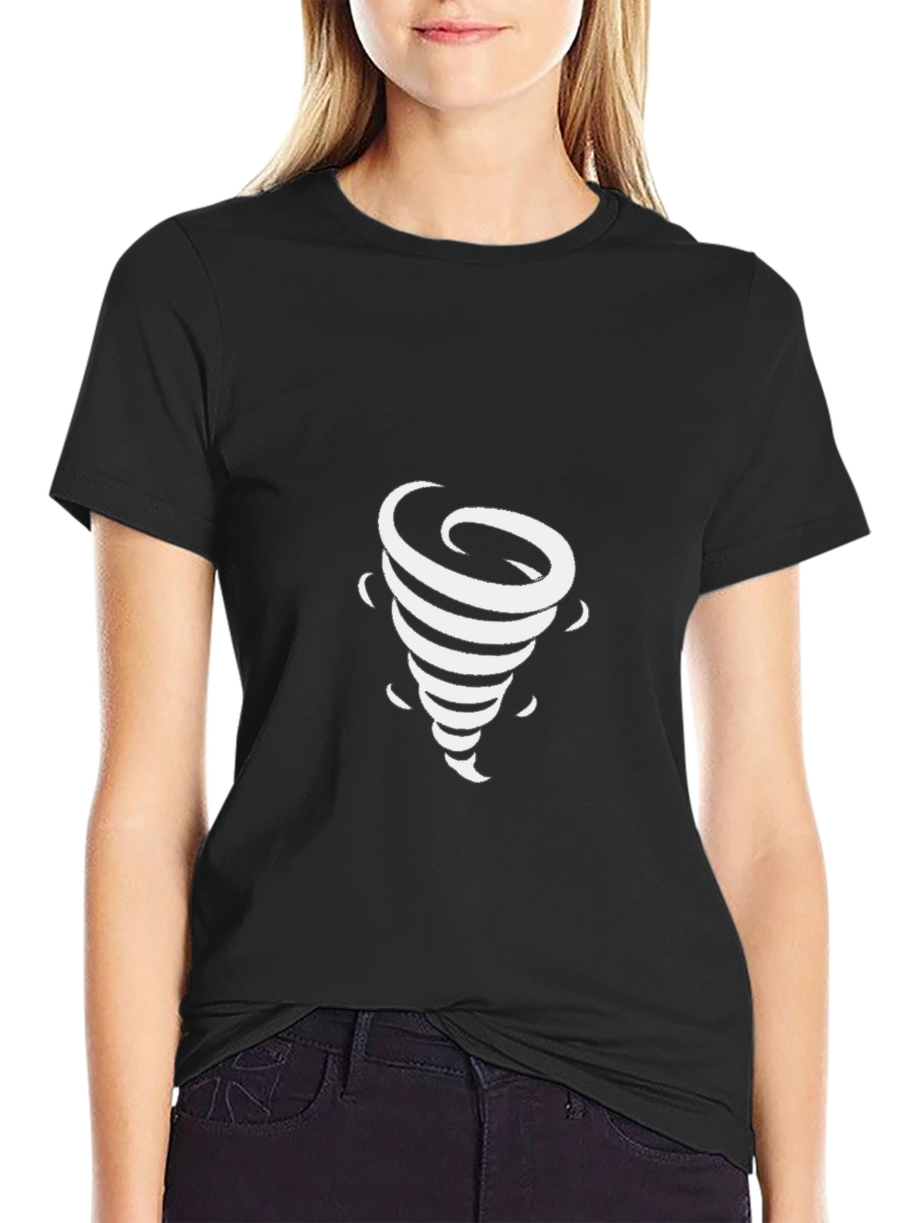 Black Men's Black Tornado Graphic T-Shirt view 2