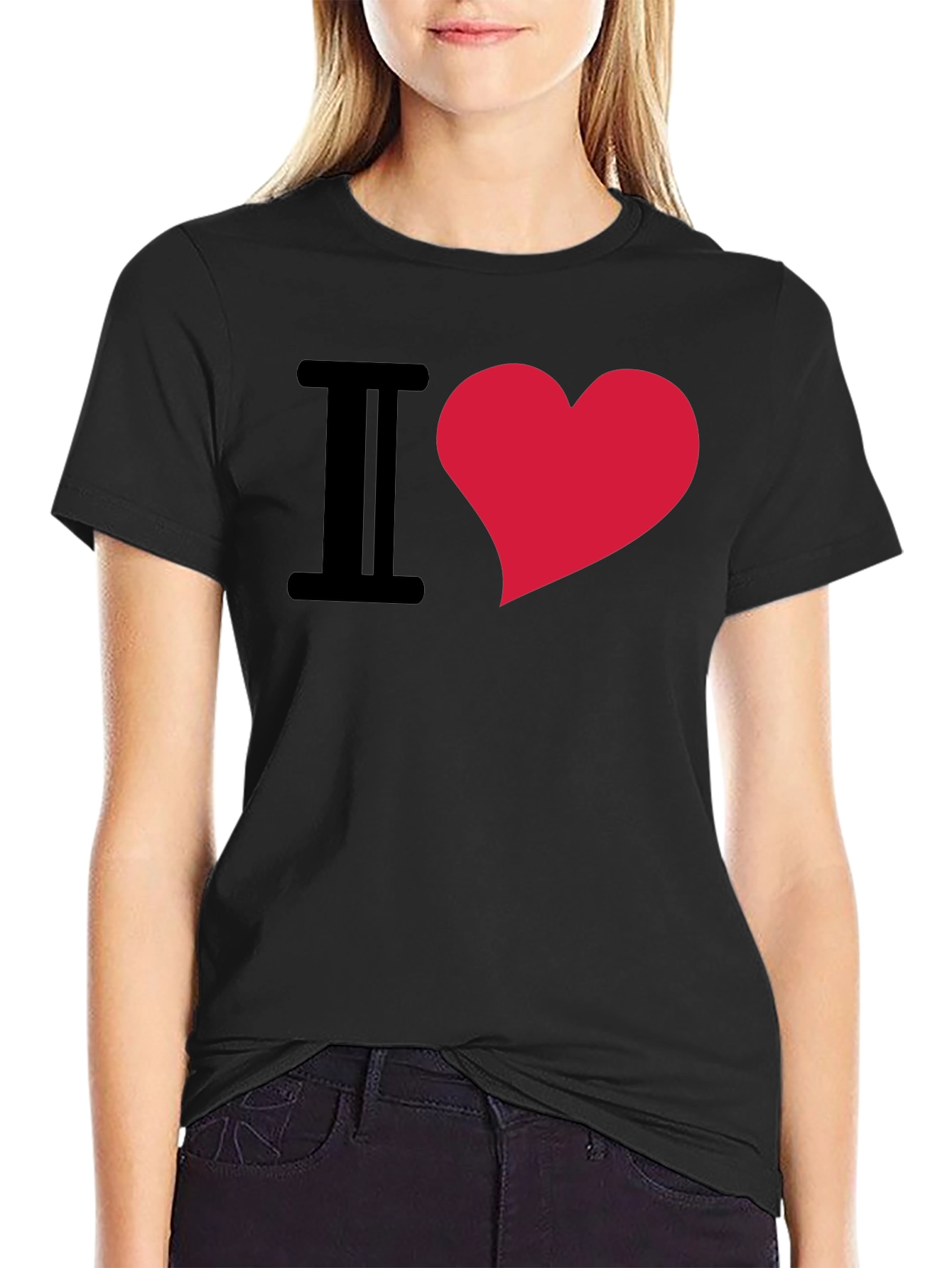 Black I Heart Graphic Tee - Trendy & Comfortable view 2