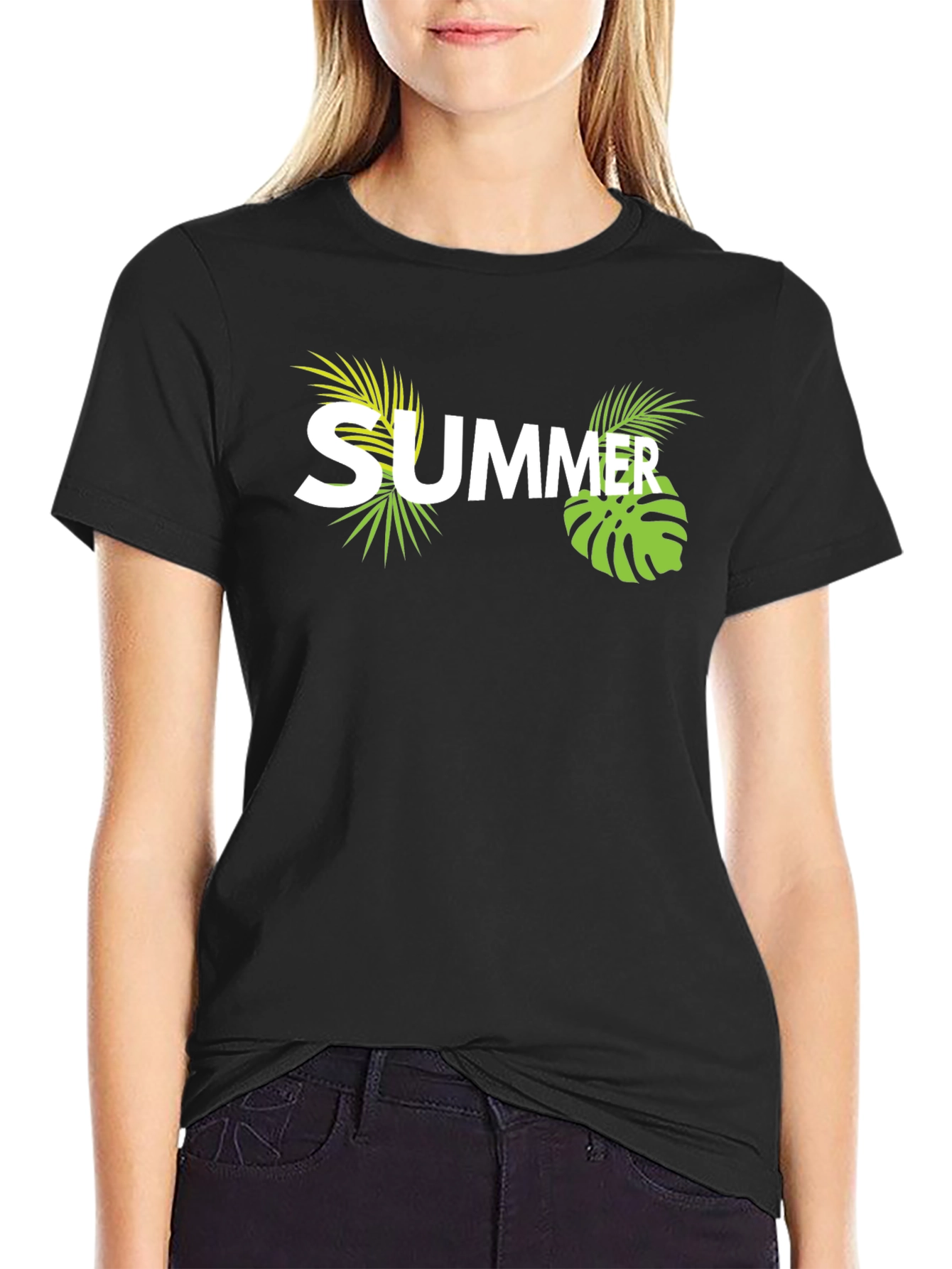 Black Summer Vibes Graphic T-Shirt - Casual Black Tee view 2