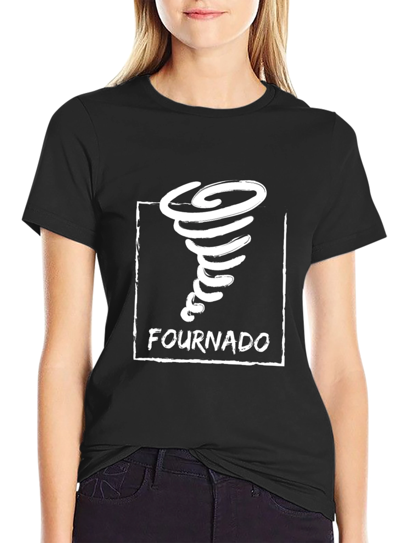 Black Fournado Graphic Tee - Quirky Tornado Design view 2