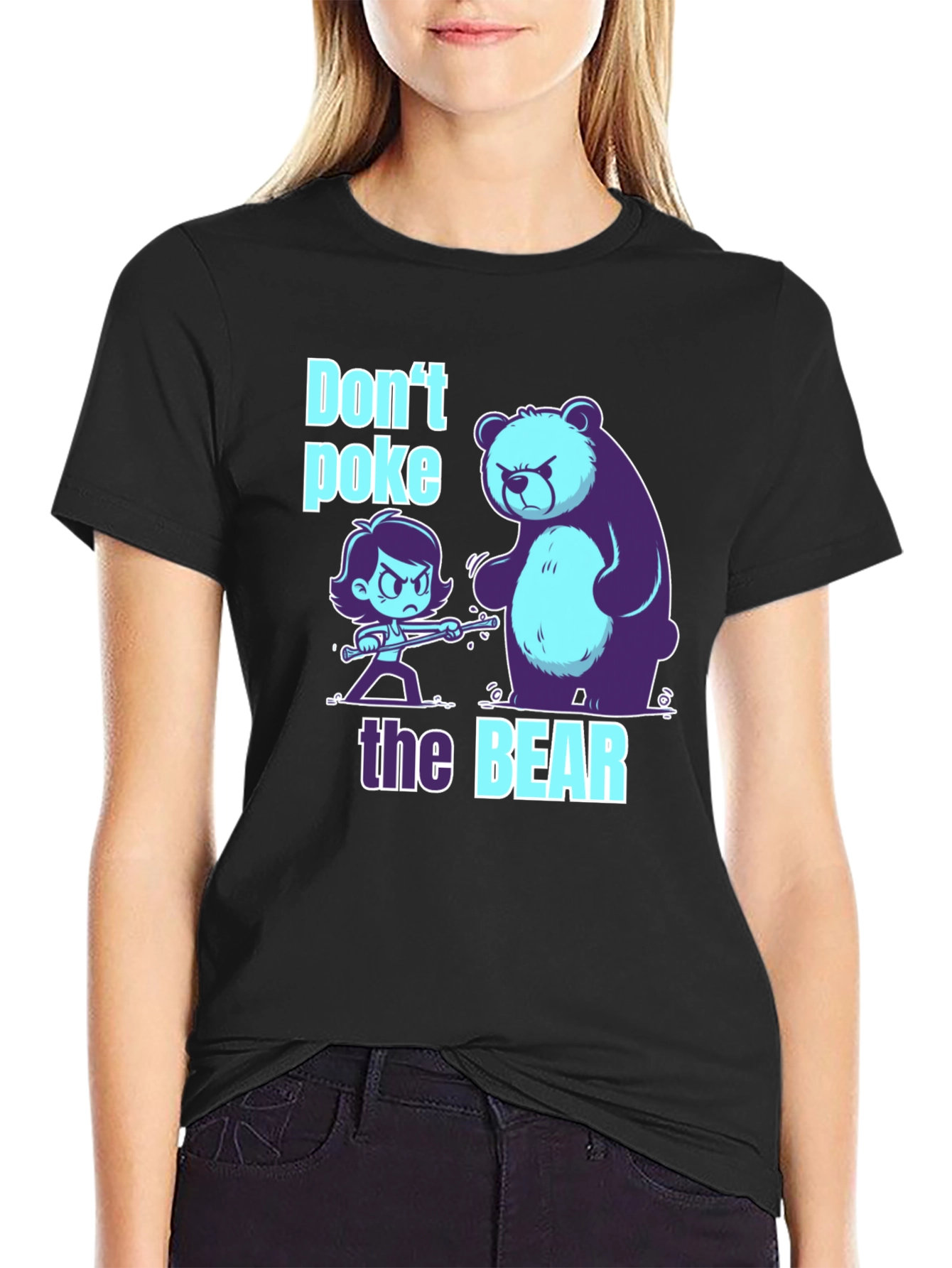 Black Don't Poke the Bear Graphic T-Shirt view 2
