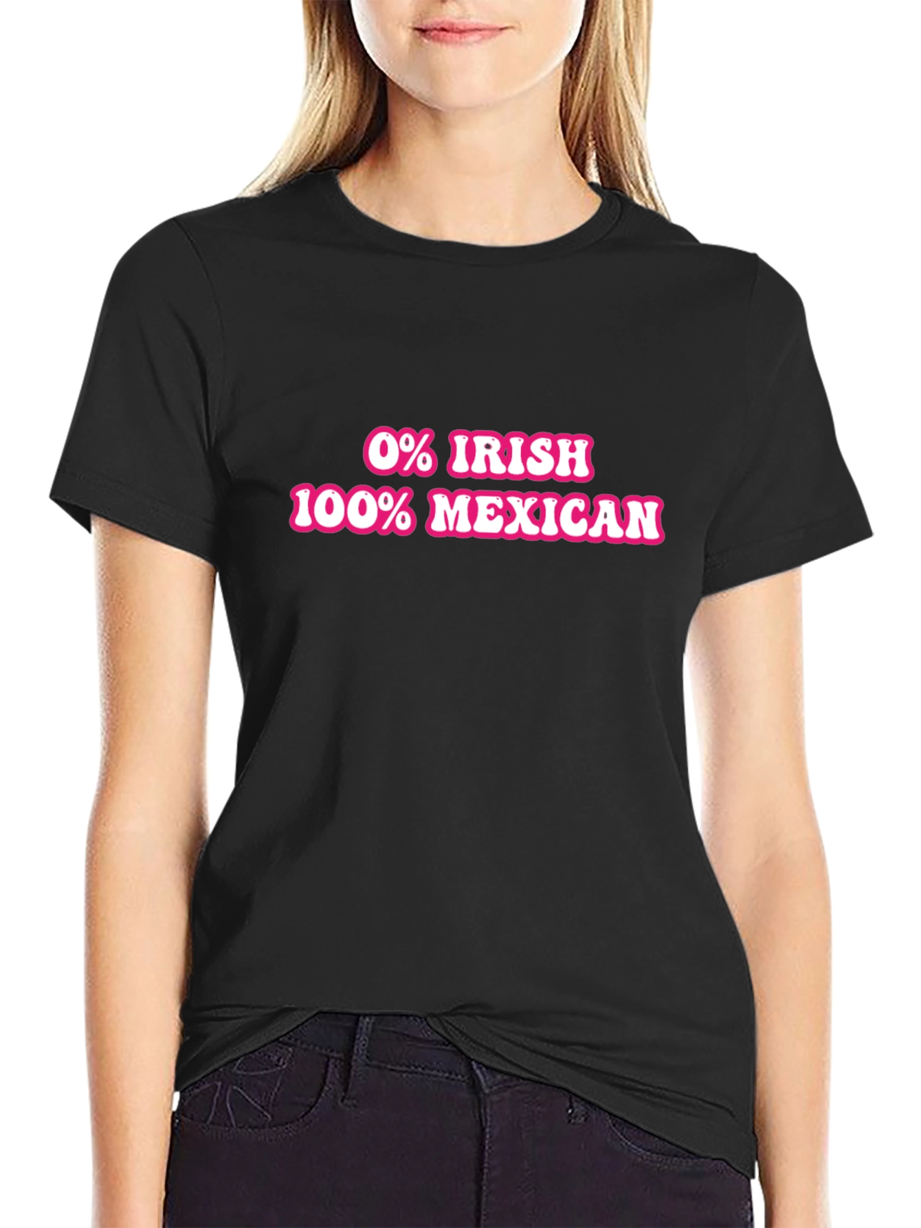 Black Funny 0% Irish 100% Mexican T-Shirt view 2