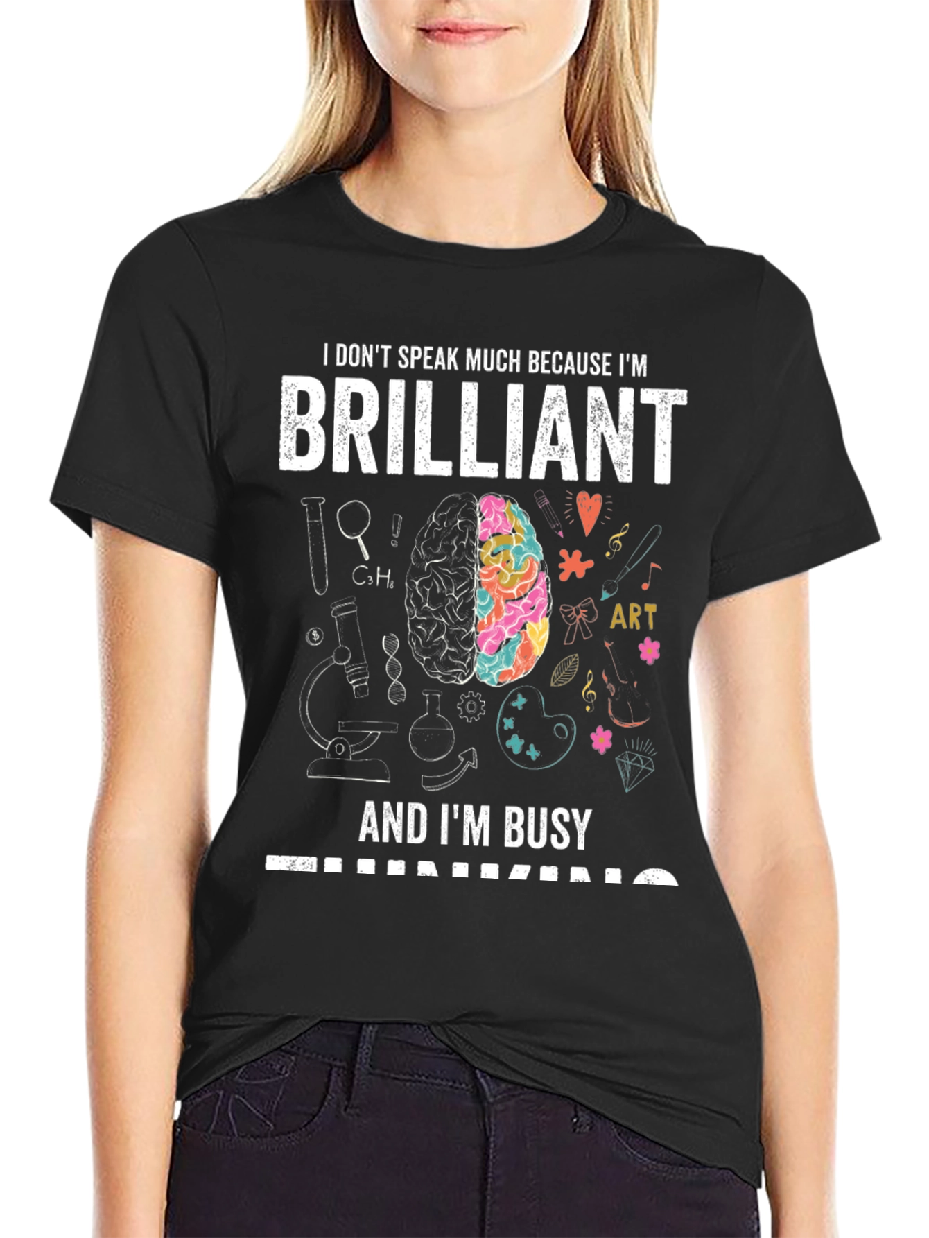 Black Brilliant and Busy T-Shirt - Smart Gift Idea! view 2