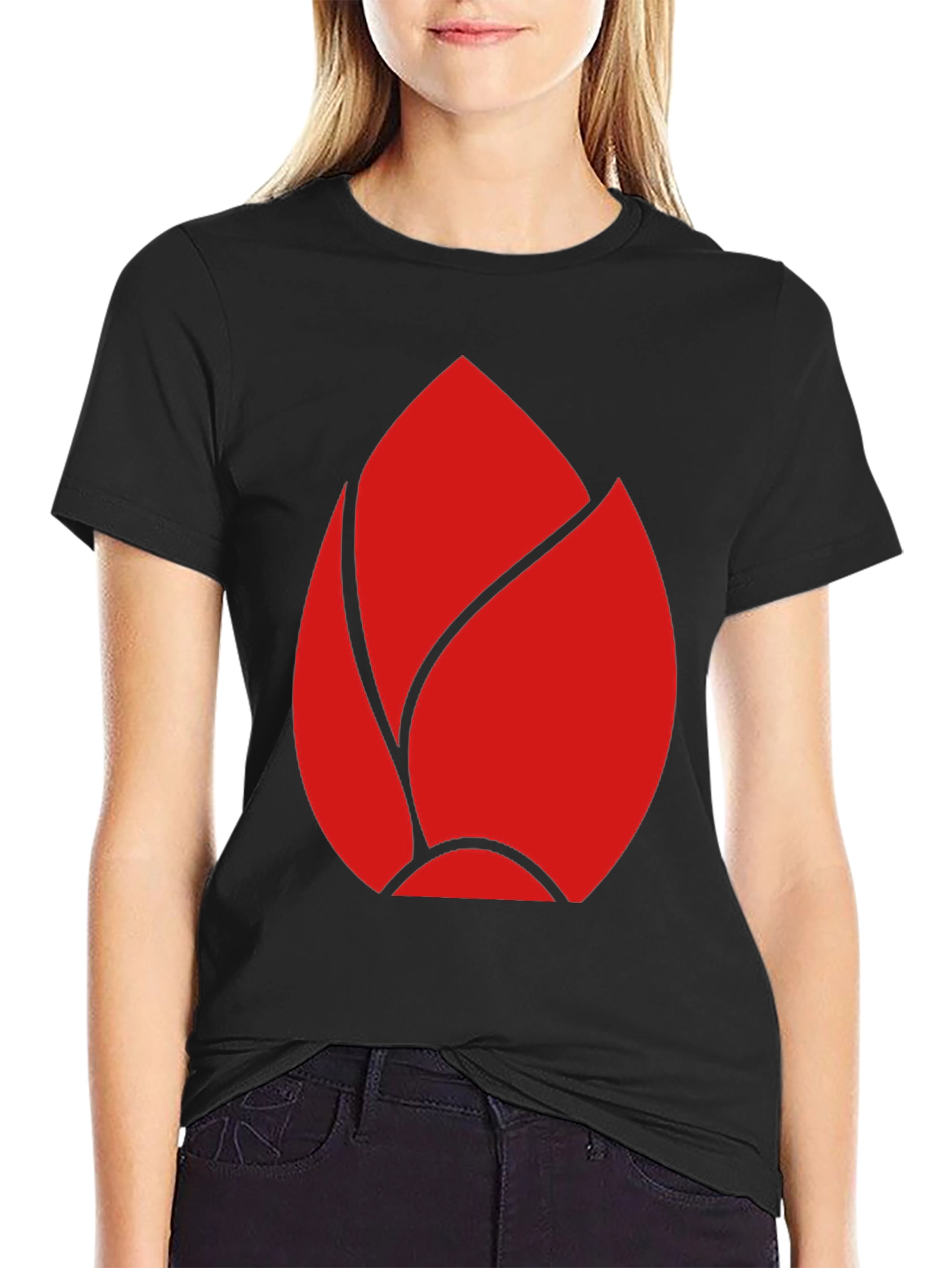 Black Red Bud Graphic Black T-Shirt view 2