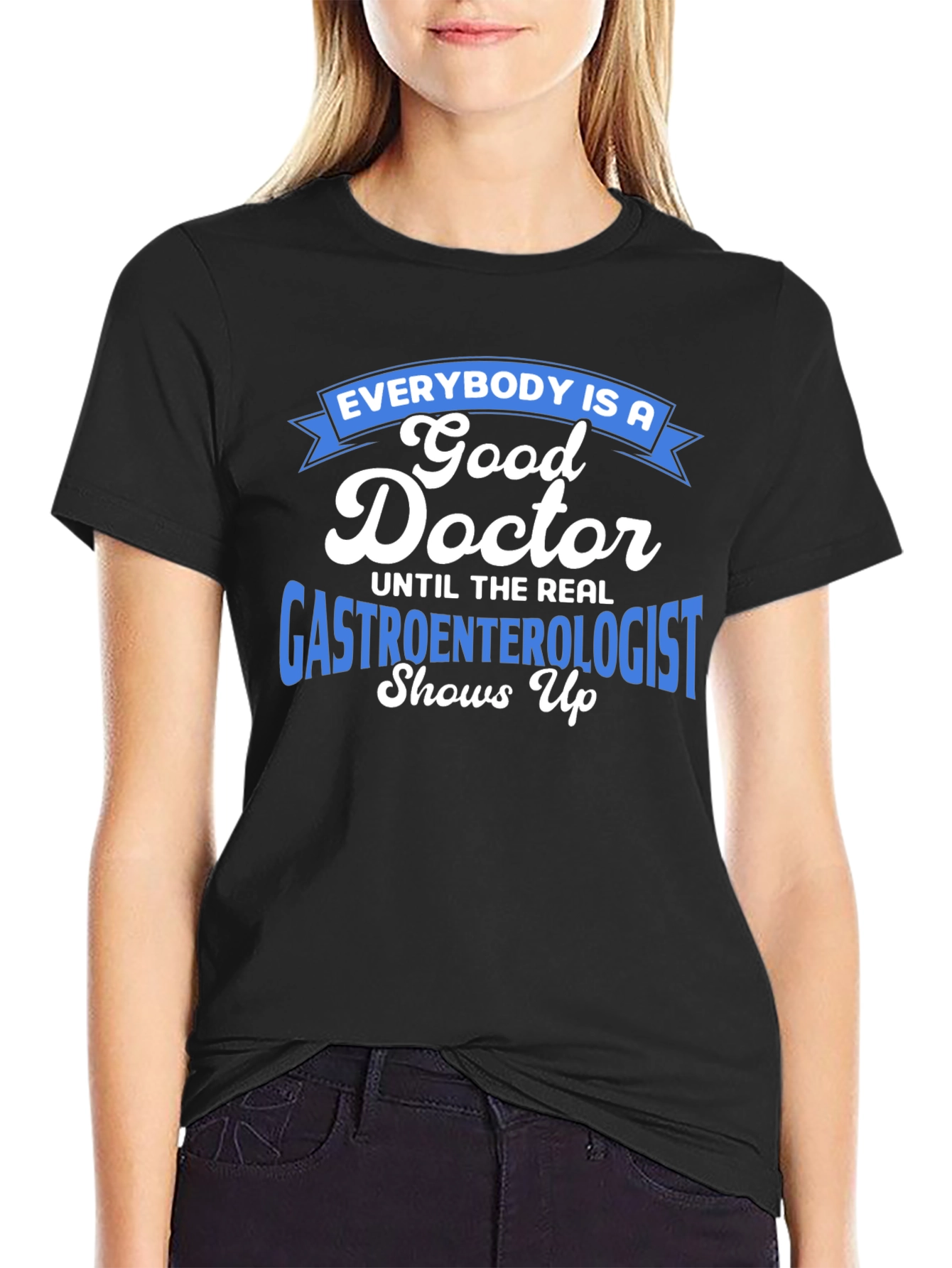 Black Gastroenterologist Humor T-Shirt - Doctor Gift view 2