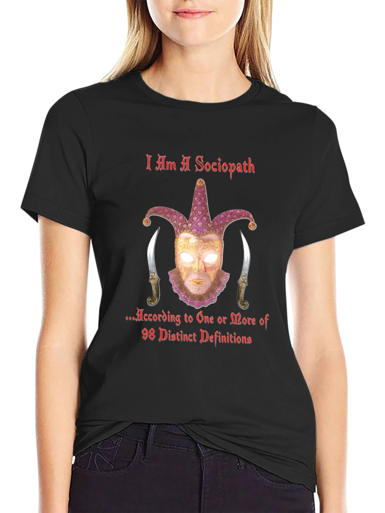 Black I Am A Sociopath T-Shirt - Edgy Graphic Tee view 2
