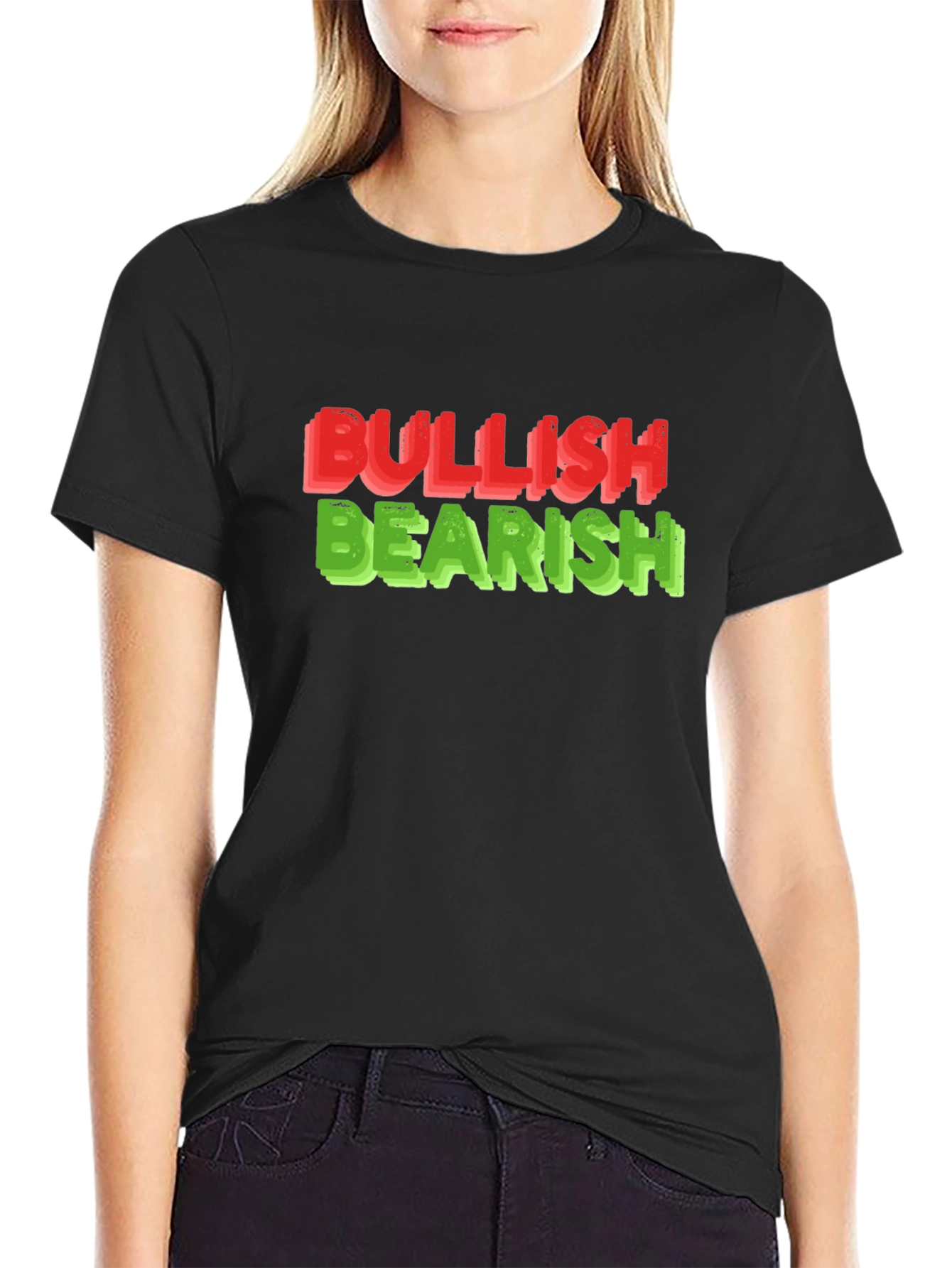 Black Bullish Bearish Graphic Tee - Black Short Sleeve Shirt view 2