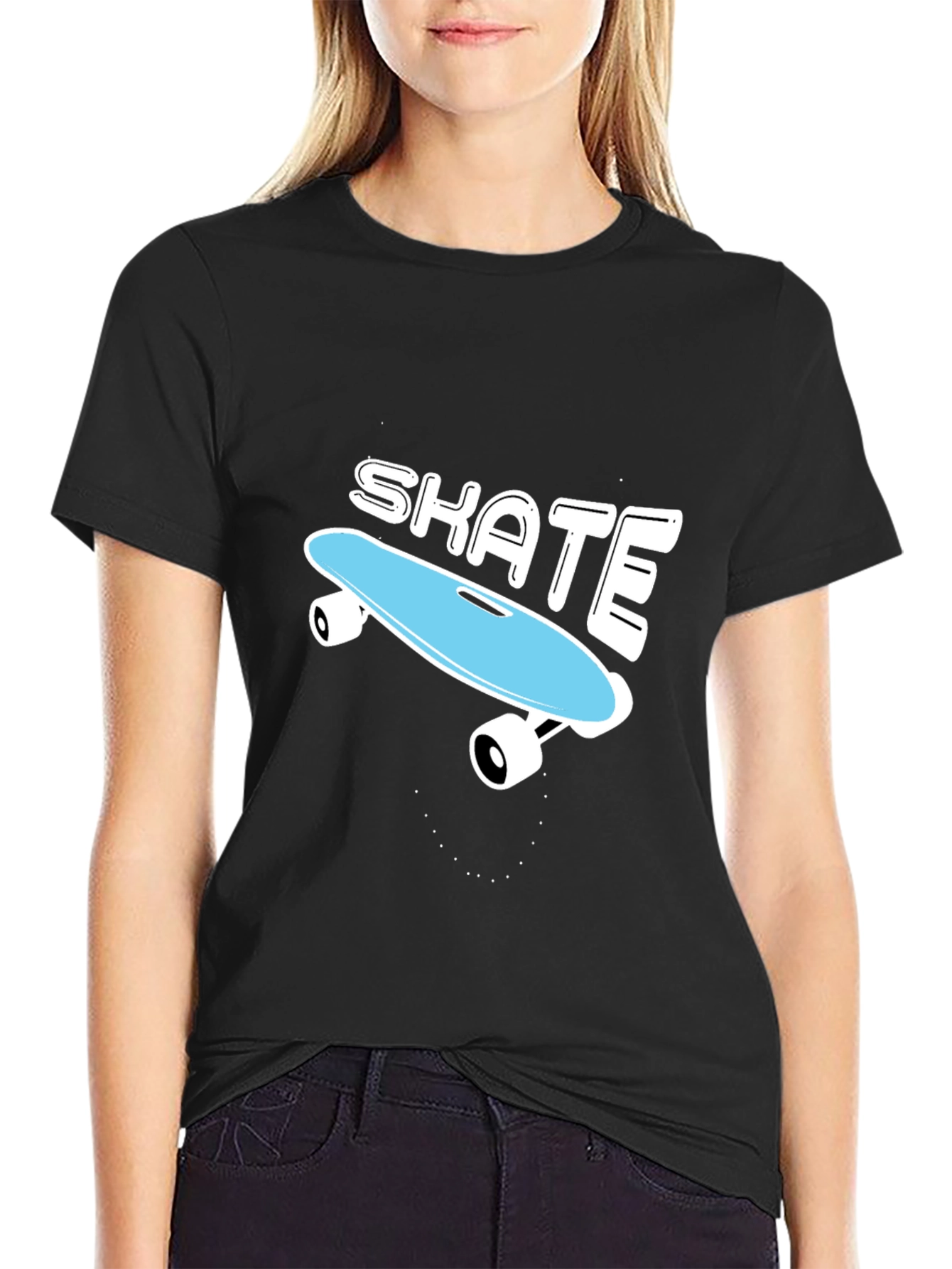 Black Skate T-Shirt - Cool Skateboard Graphic Tee view 2