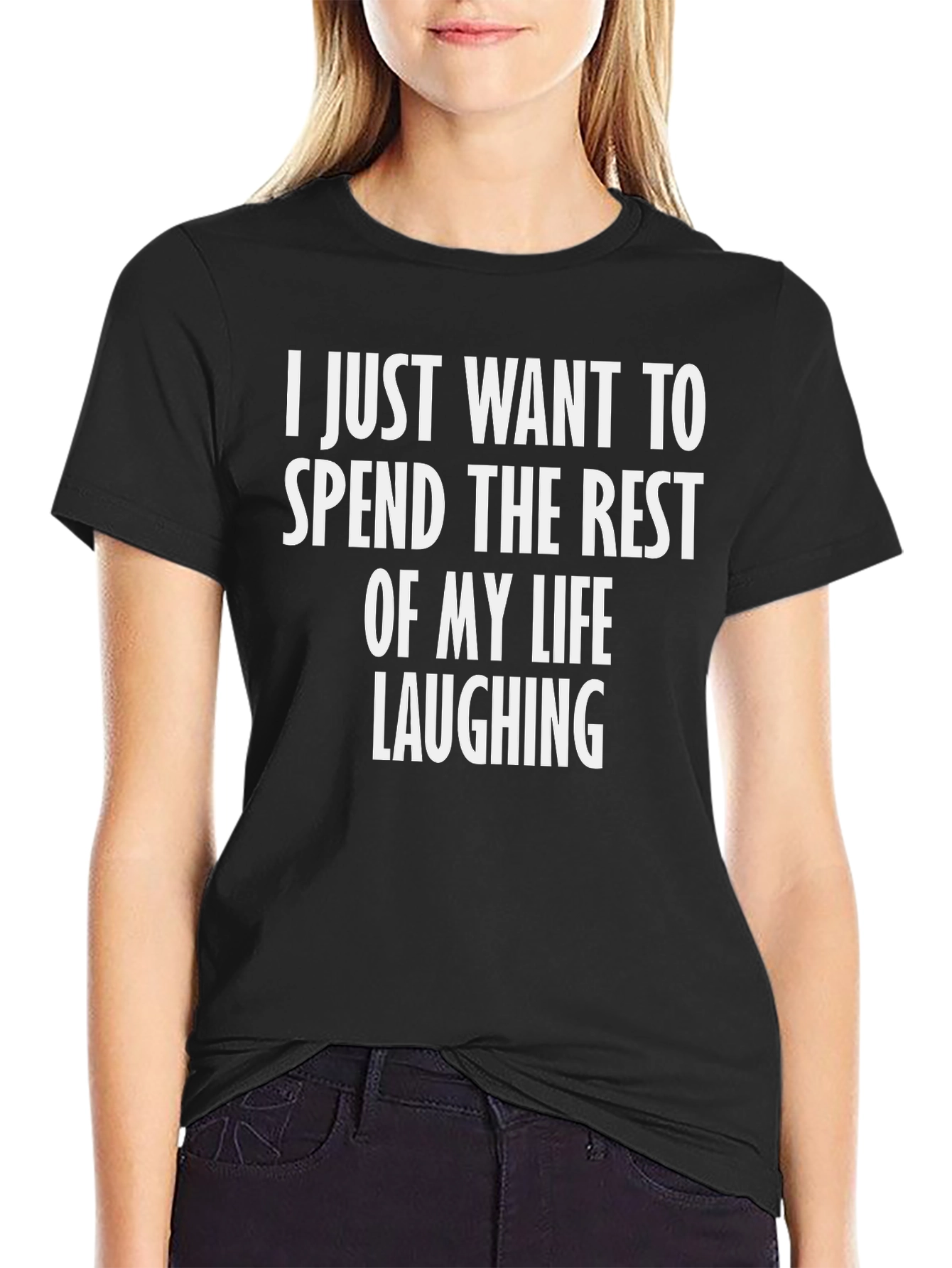 Black Laughing Through Life T-Shirt view 2