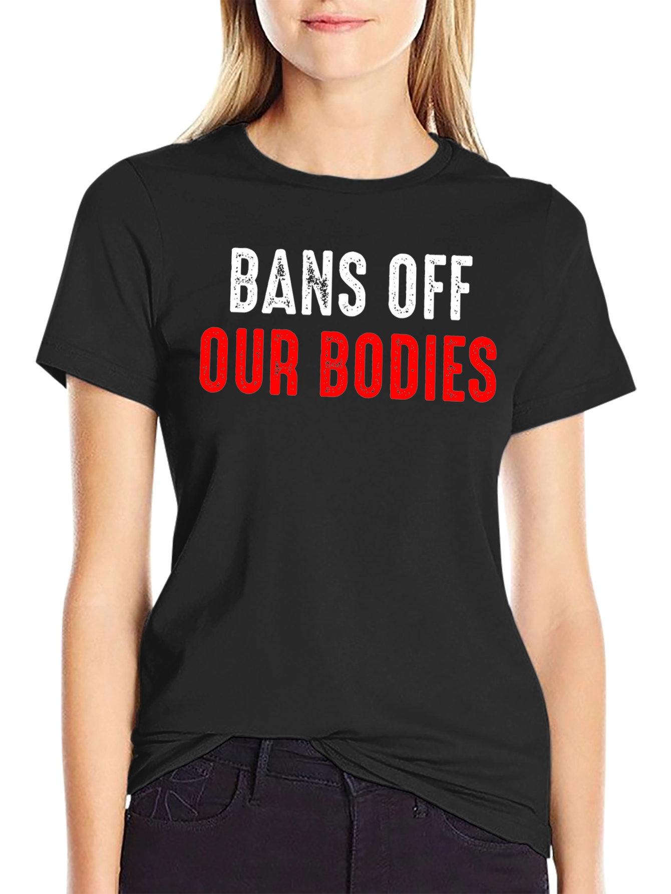 Black Bans Off Our Bodies T-Shirt Pro Choice view 2
