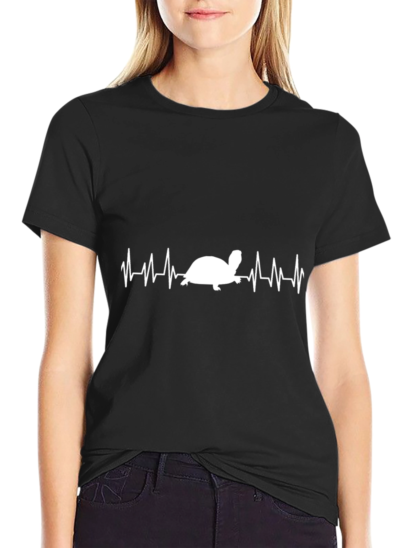 Black Turtle Heartbeat T-Shirt view 2