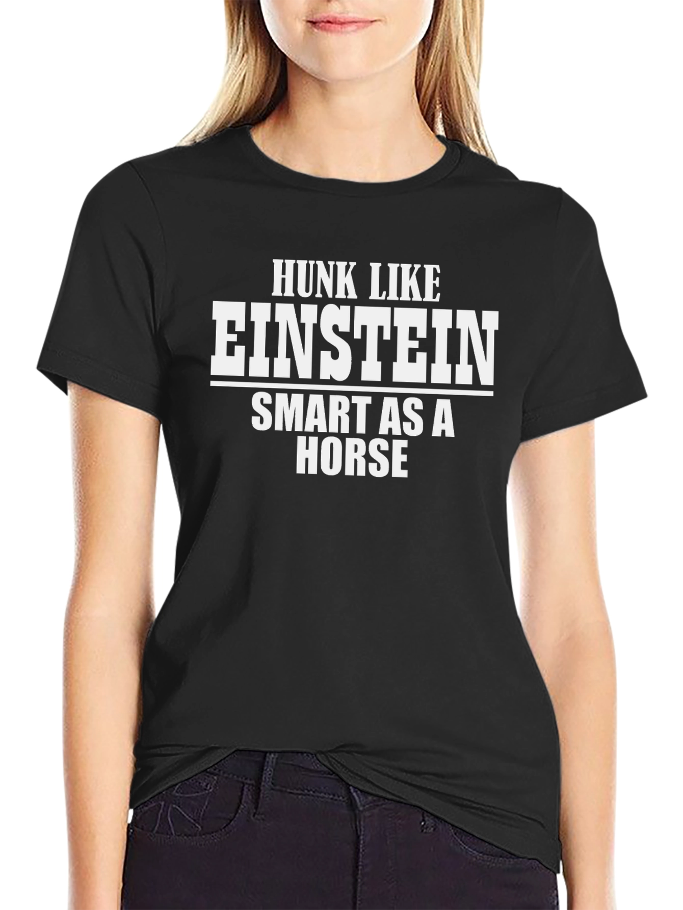 Black Hunk Like Einstein Humor Graphic Tee view 2