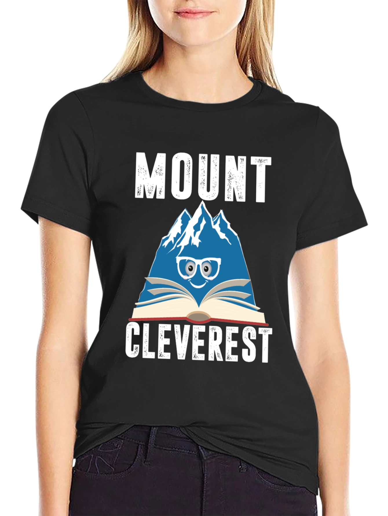 Black Mount Cleverest T-Shirt - Bookish Mountain Tee view 2
