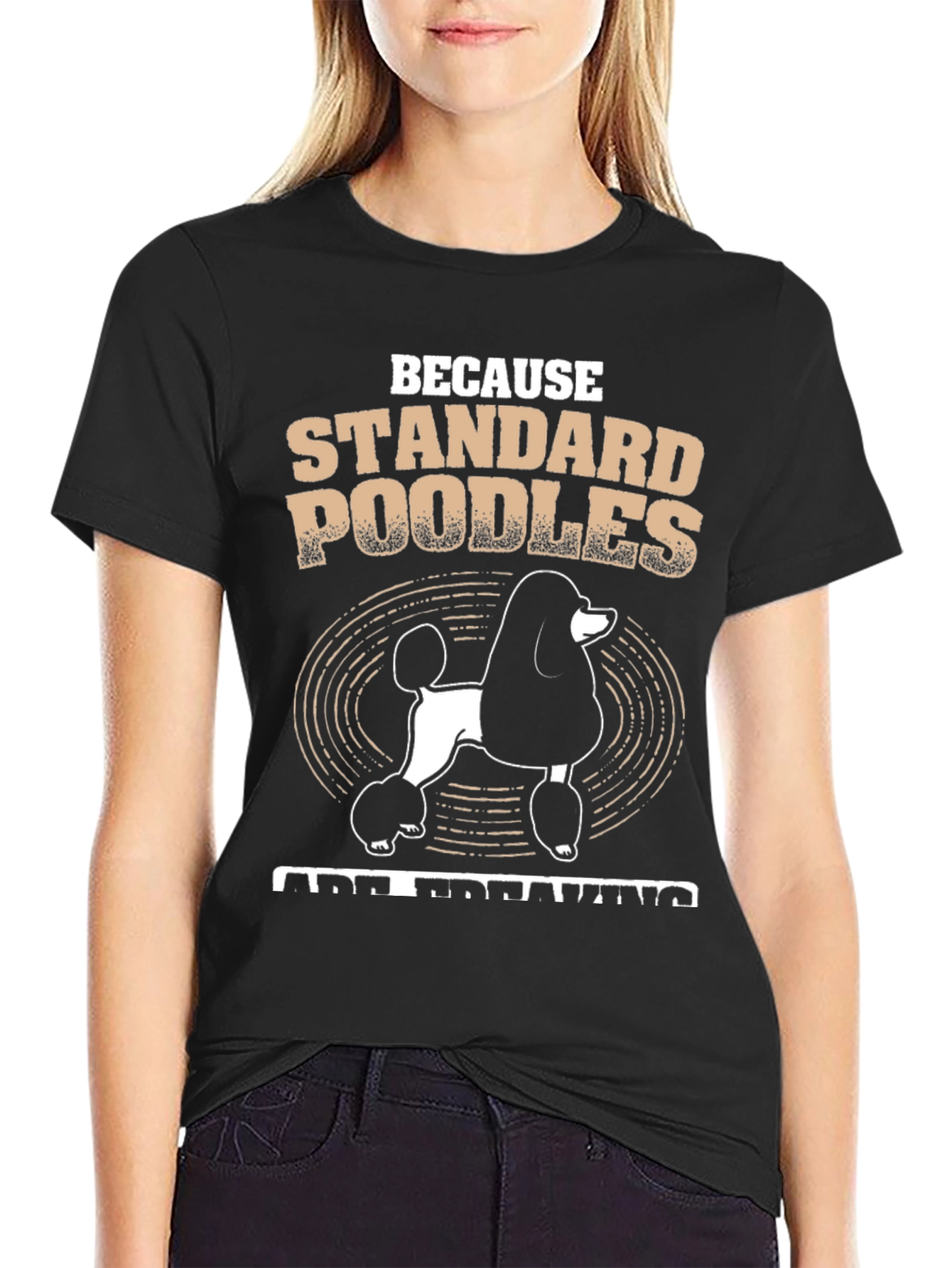 Black Standard Poodle T-Shirt - Dog Lover Tee view 2