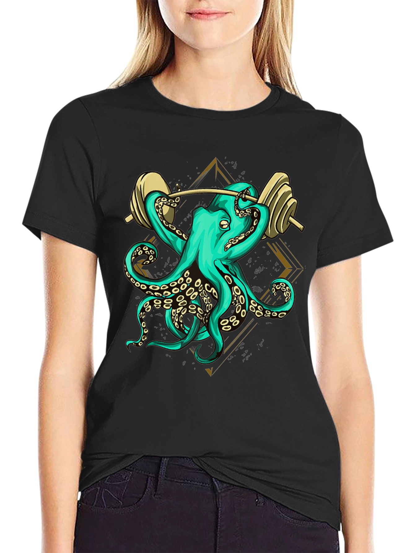 Octopus Lifting Weights Graphic Tee - 2