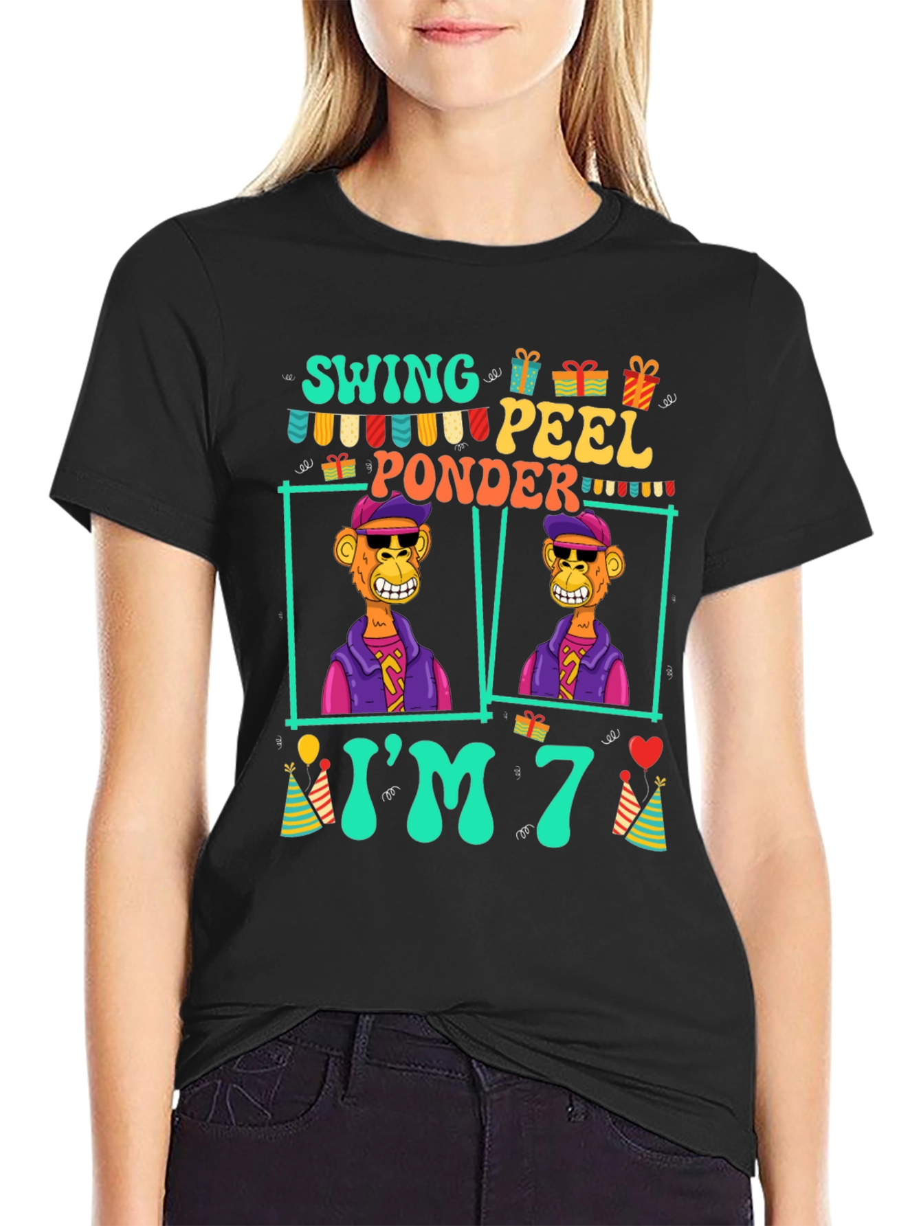 Funny 7th Birthday Ape T-Shirt - 2