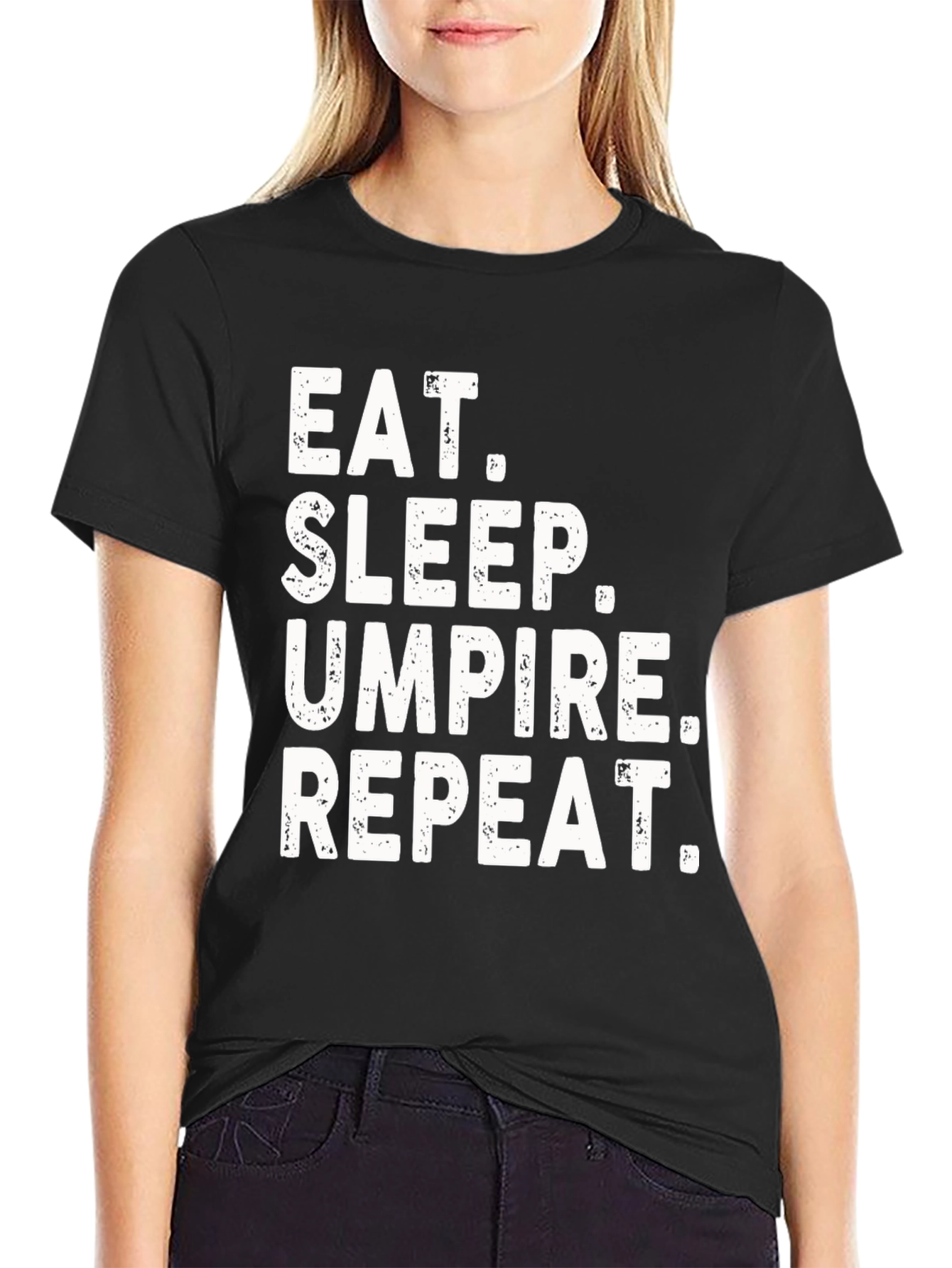 Black Eat Sleep Umpire Repeat Graphic Tee view 2