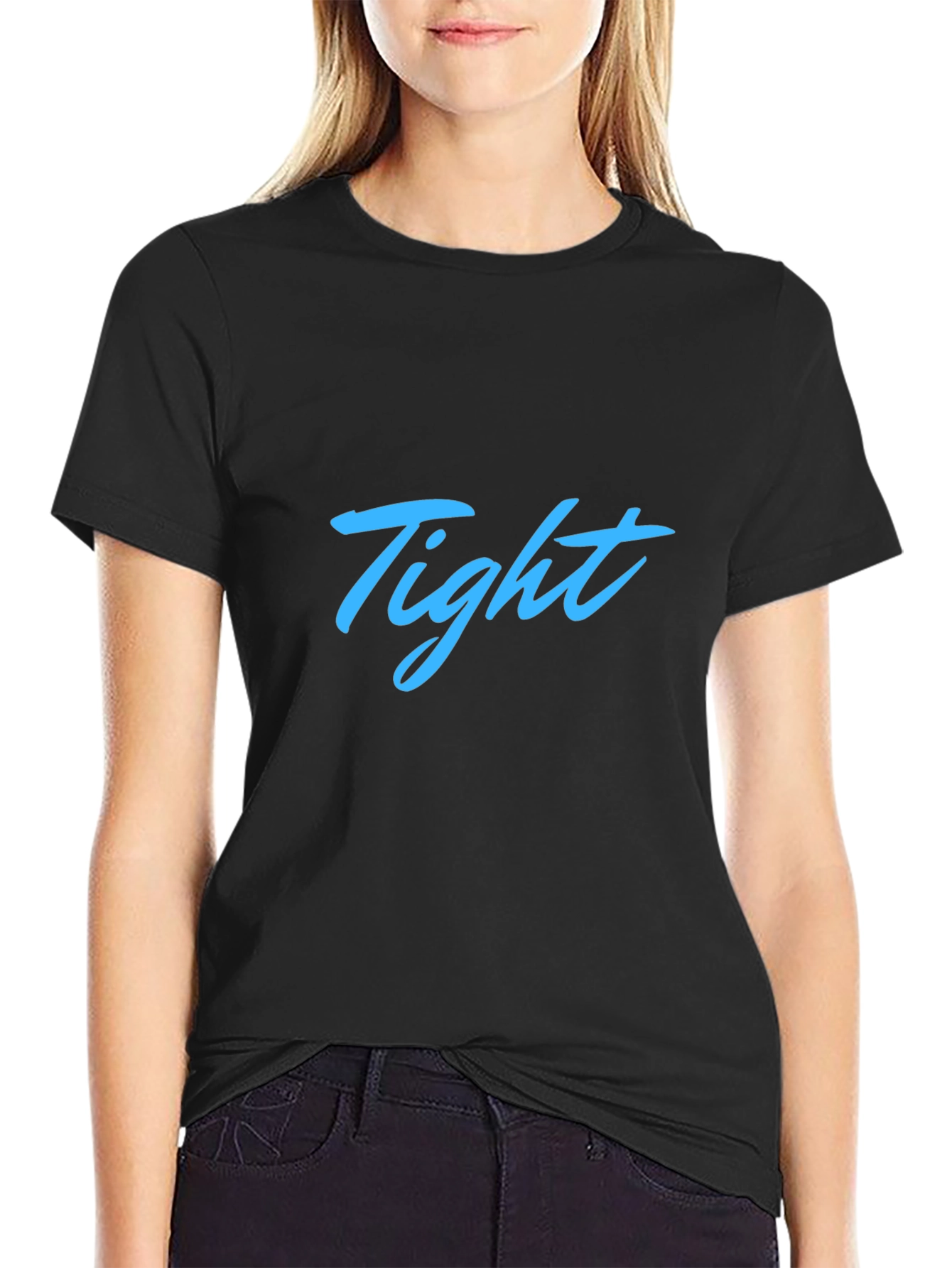 Black Men's Black "Tight" Graphic T-Shirt view 2