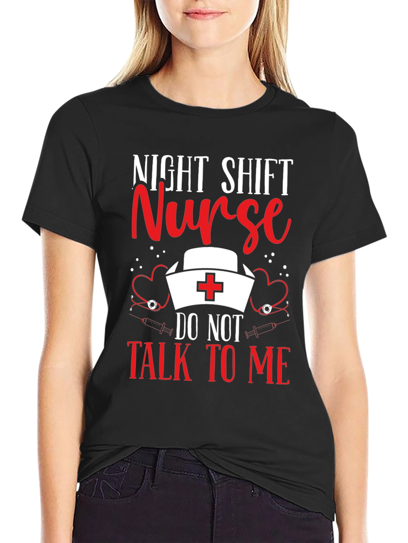 Black Night Shift Nurse T-Shirt: Do Not Talk To Me view 2