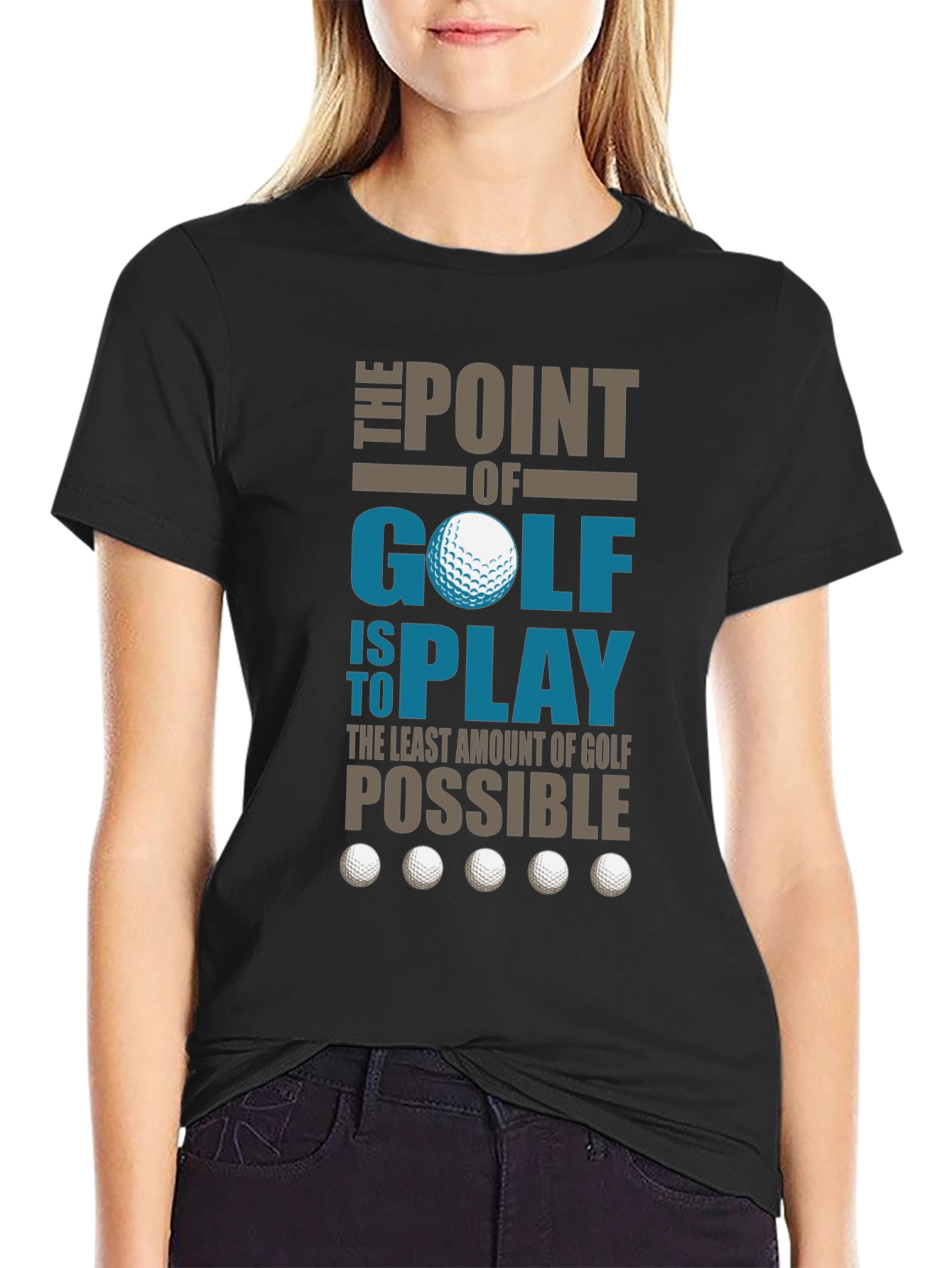 Black Funny Golf T-Shirt - The Point of Golf view 2