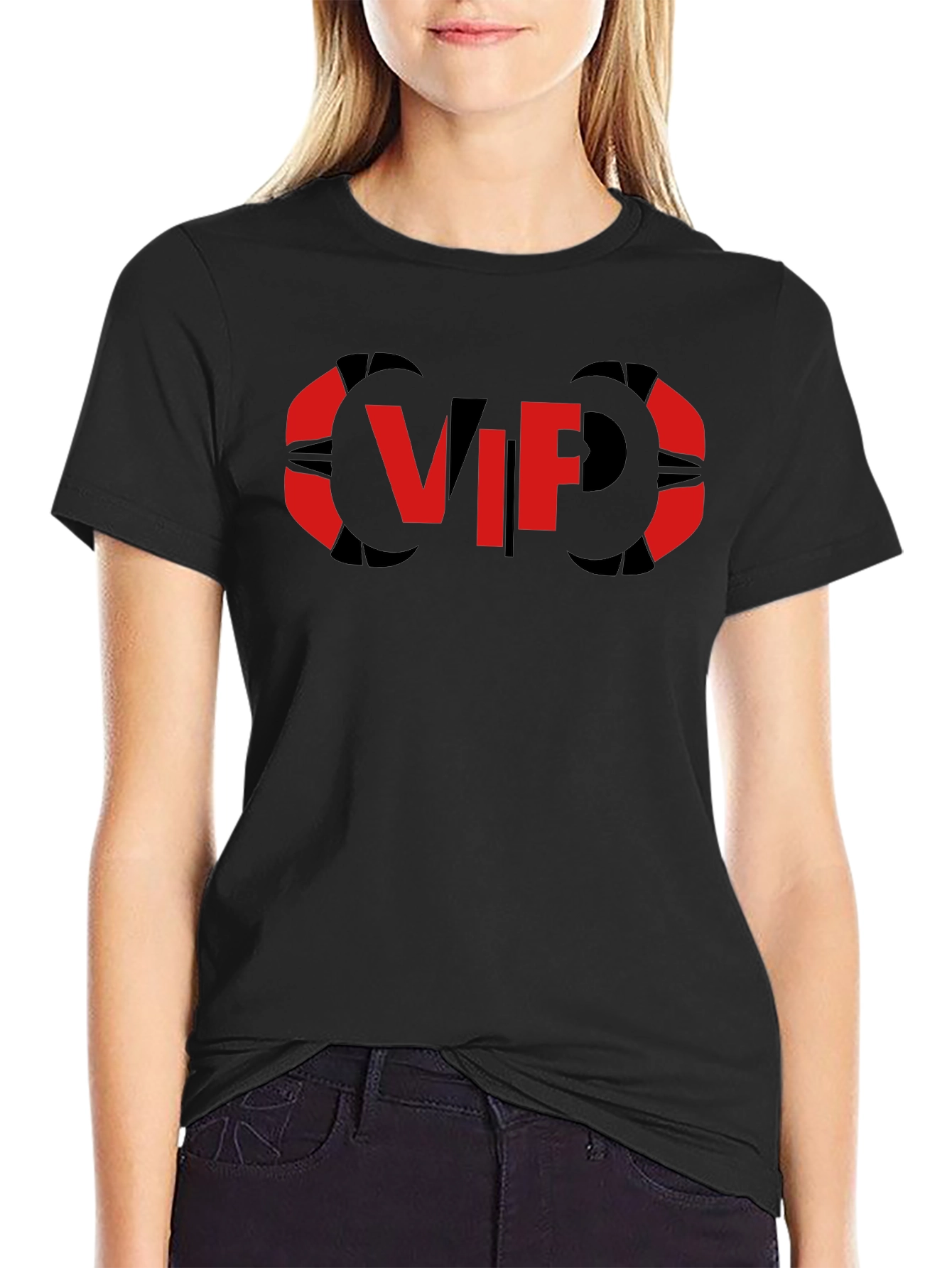 Black Bold Red & Black Graphic Tee view 2