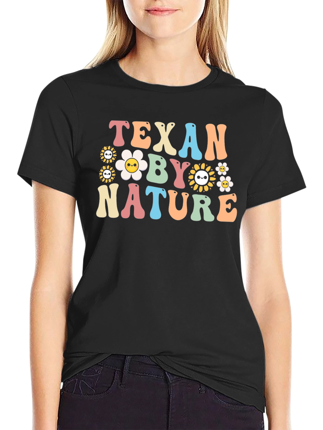 Black Texan By Nature Graphic T-Shirt view 2