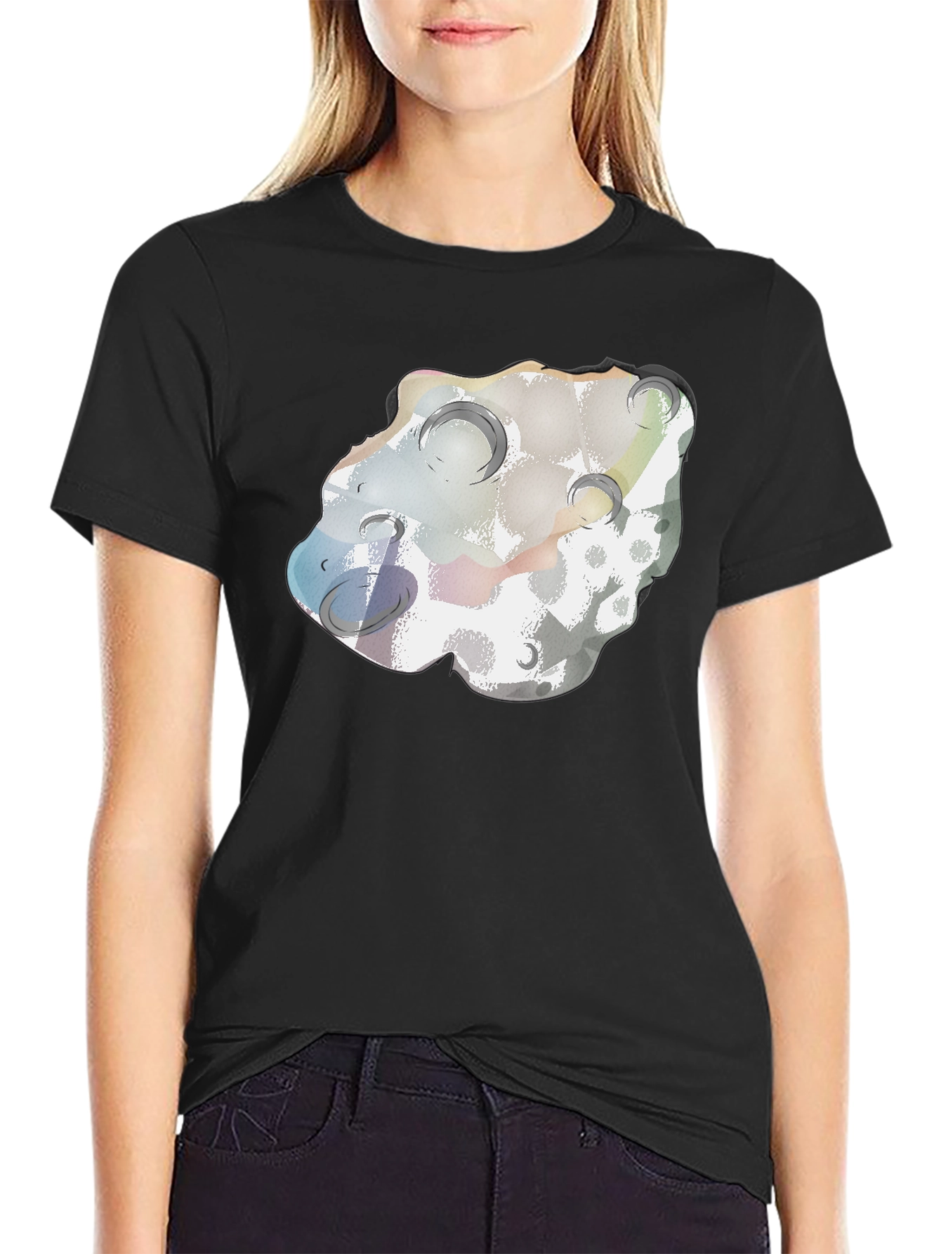 Black Meteor Crater T-Shirt - Soft Cotton Blend view 2