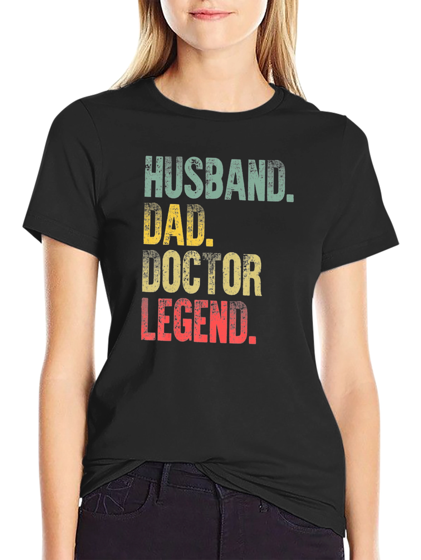 Black Husband Dad Doctor Legend T-Shirt - Gift for Men view 2