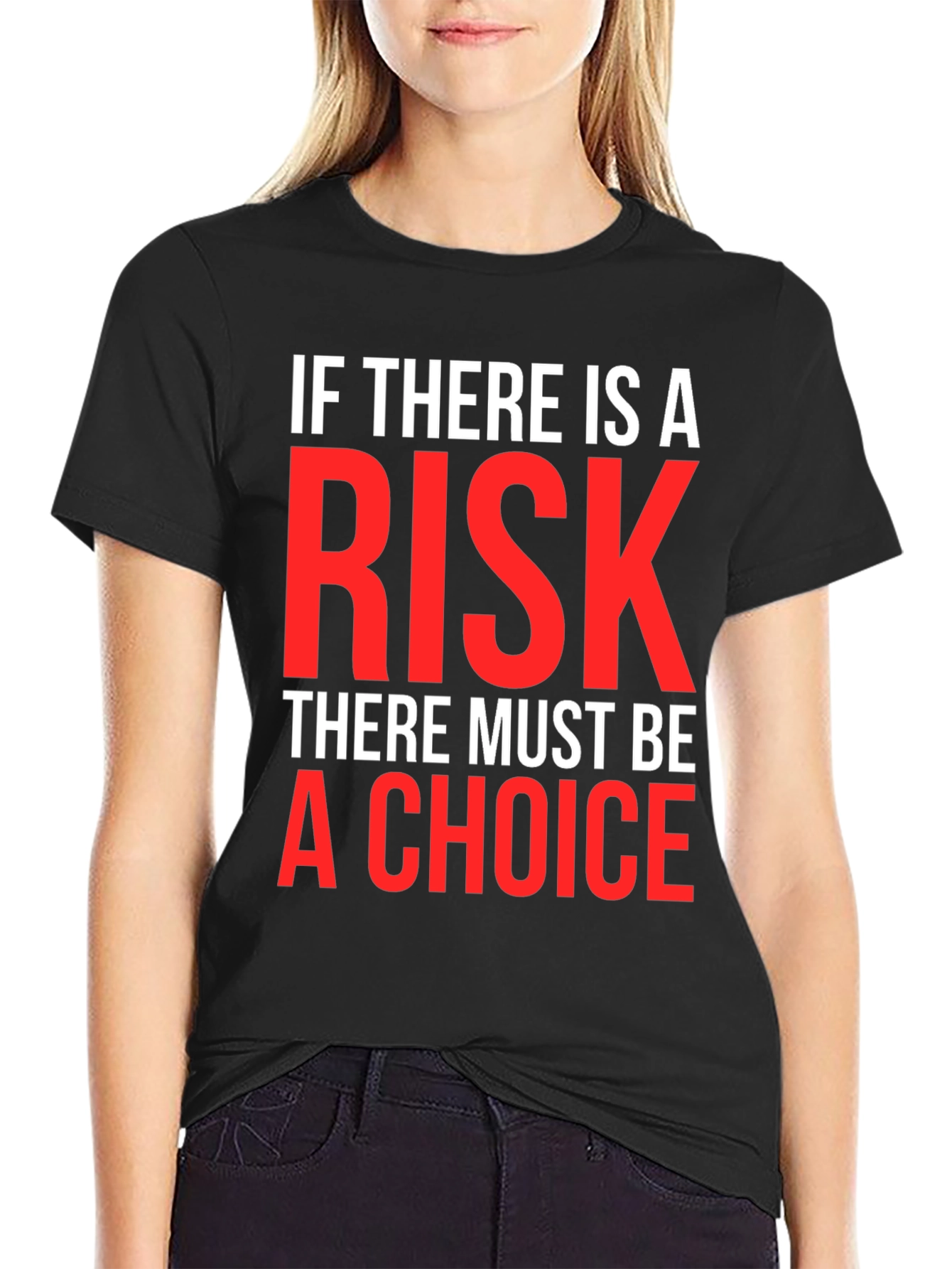 Black Risk and Choice Graphic T-Shirt - Black view 2