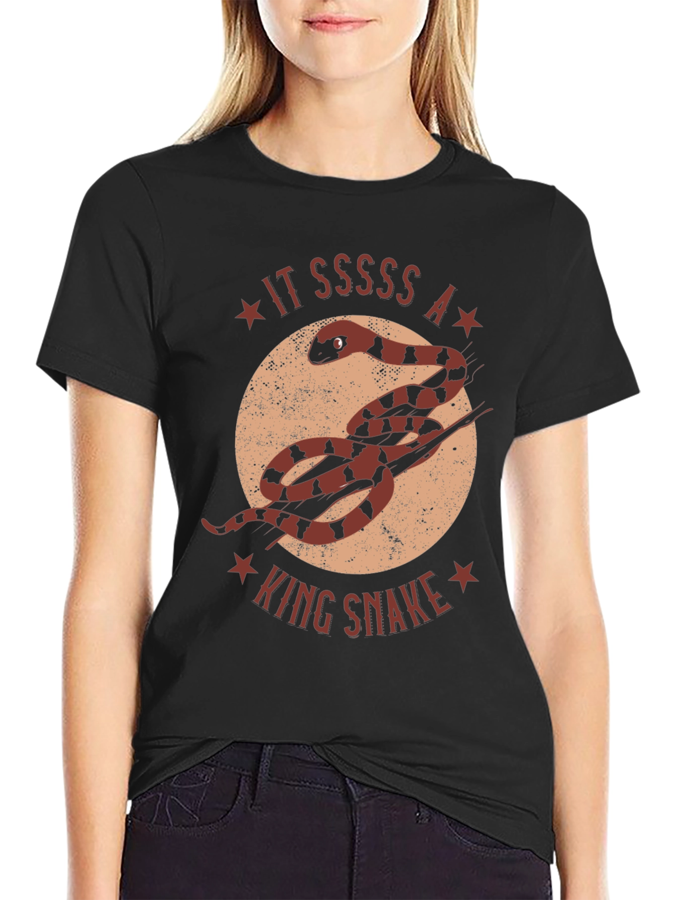 Black King Snake Graphic T-Shirt - Unique Animal Design view 2