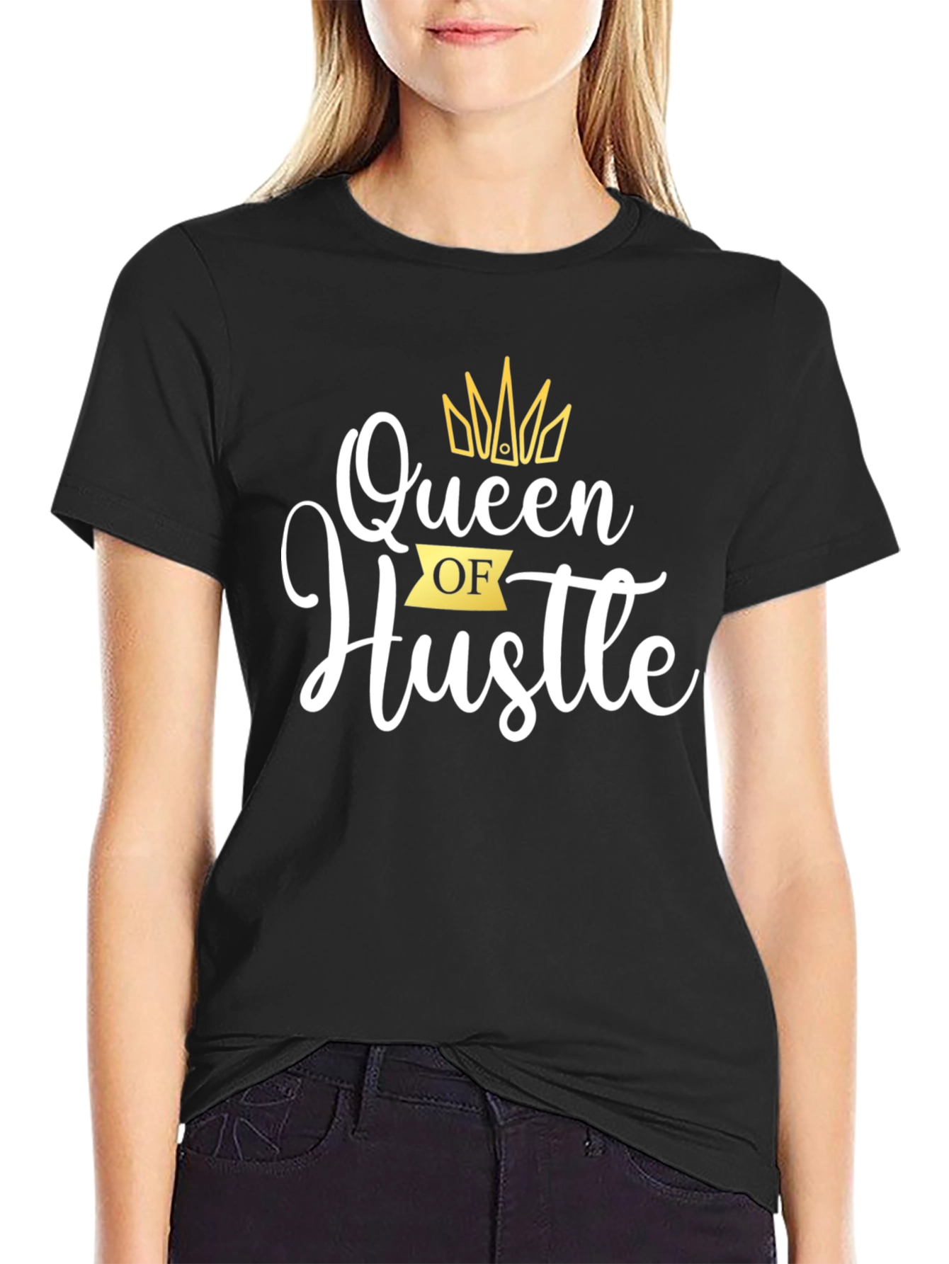 Black Queen of Hustle Black Graphic Tee view 2