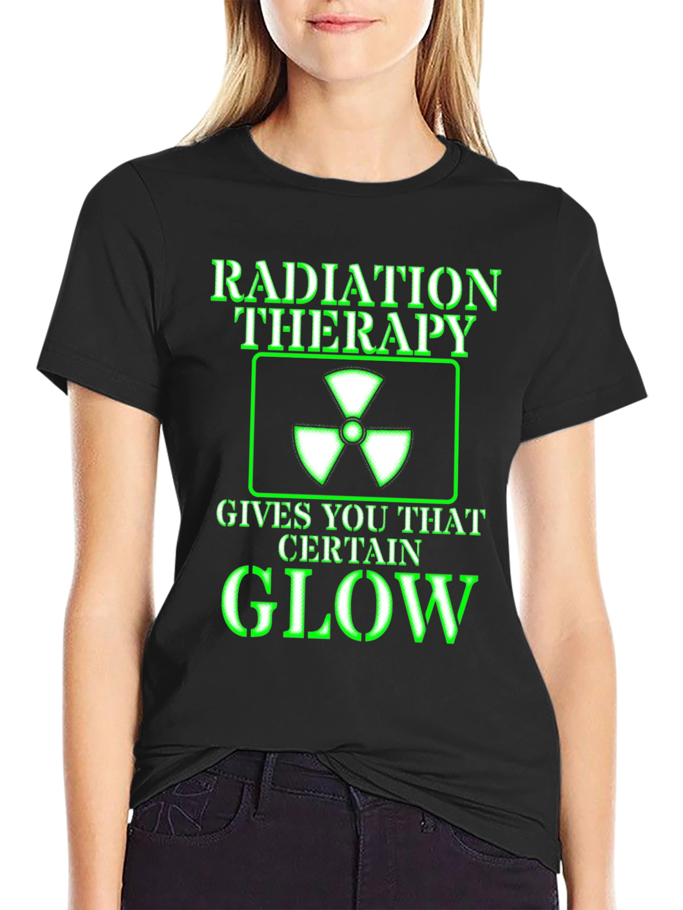 Black Radiation Therapy Glow T-Shirt view 2