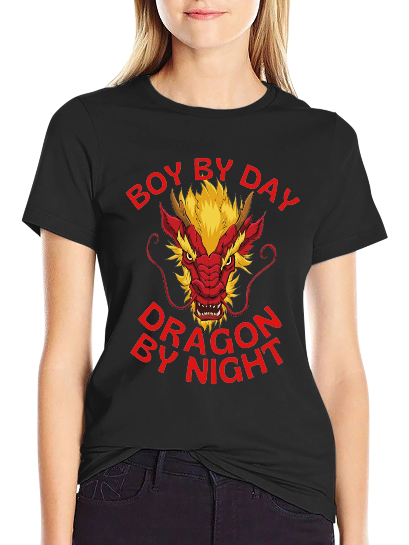 Black Boy By Day Dragon By Night T-Shirt view 2