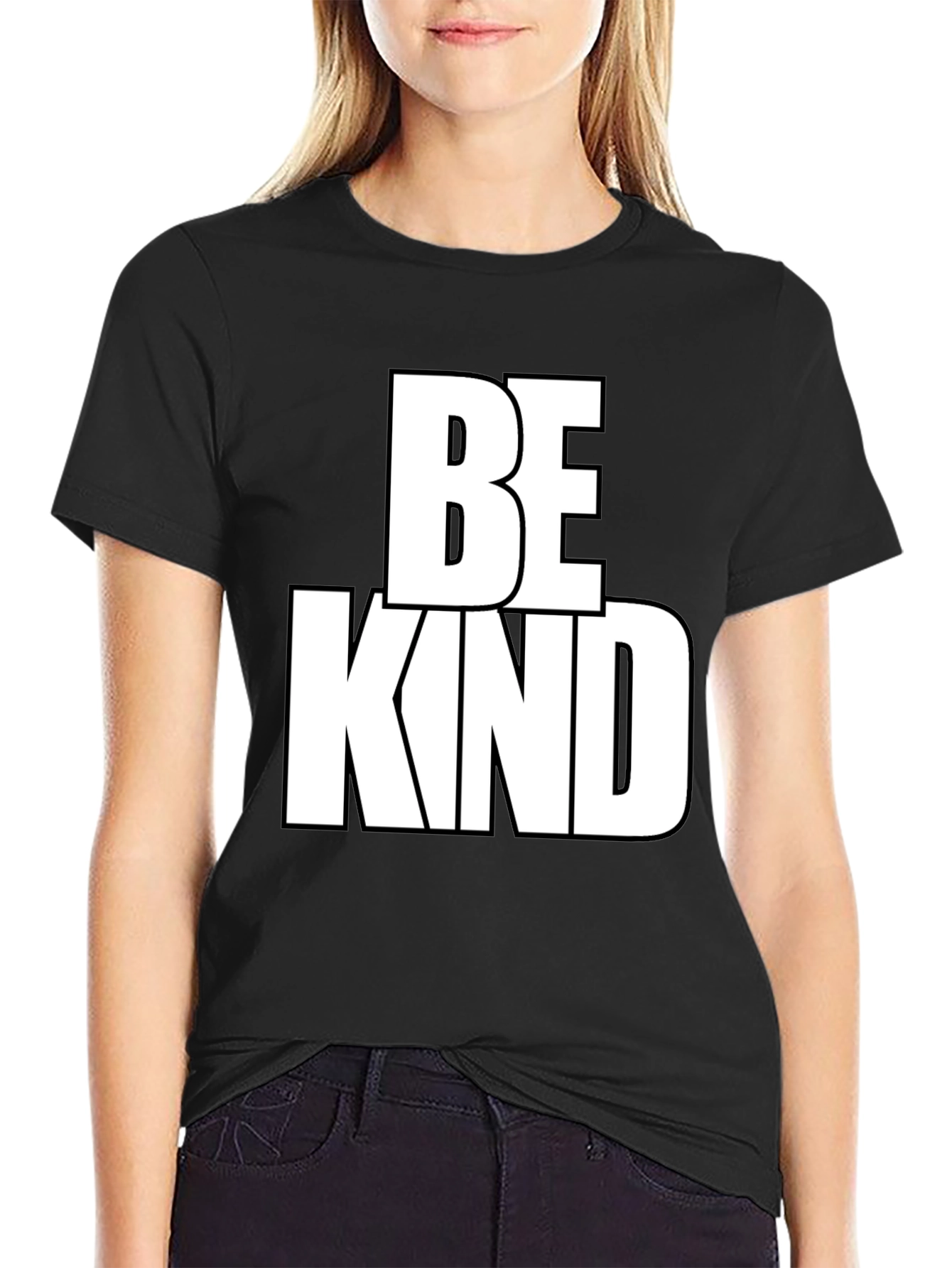 Black Be Kind Graphic Tee - Black Cotton Blend view 2